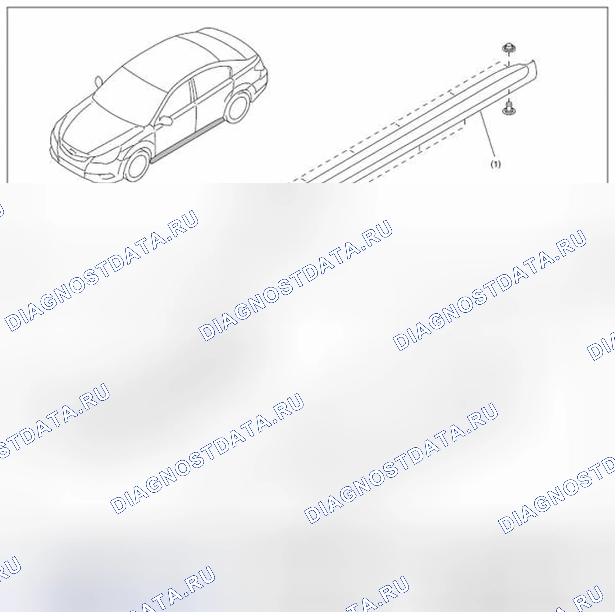 Рис. 24: СПОЙЛЕР БОКОВОГО ПОДОКОННИКА. Subaru Outback BR рестайлинг