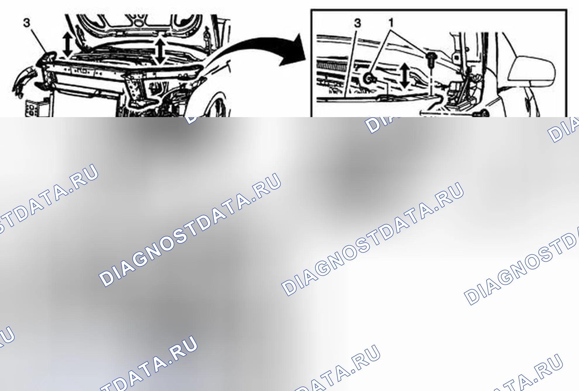 Рис. 48: Замена передней панели переднего отсека. Cadillac ATS I