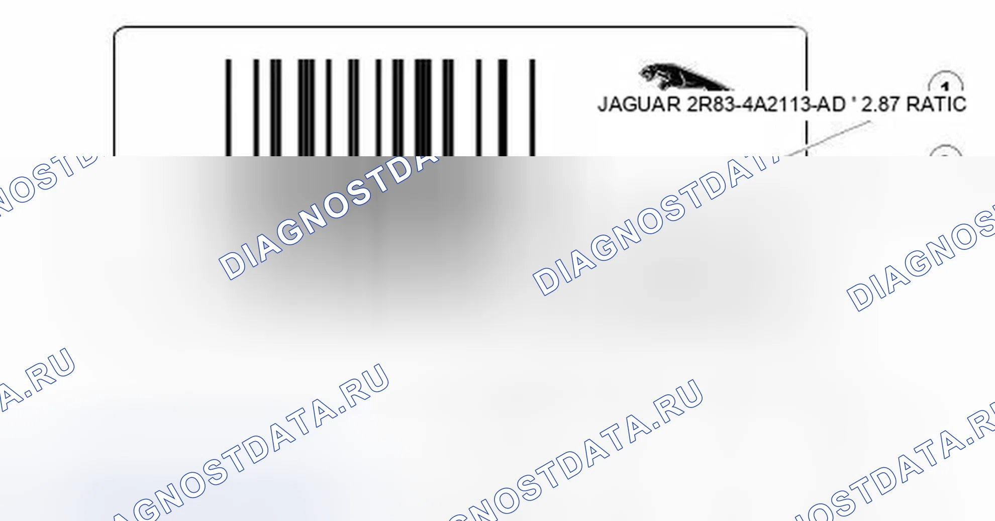 Рис. 35: Идентификационный ярлык заднего ведущего моста. Jaguar XJR III