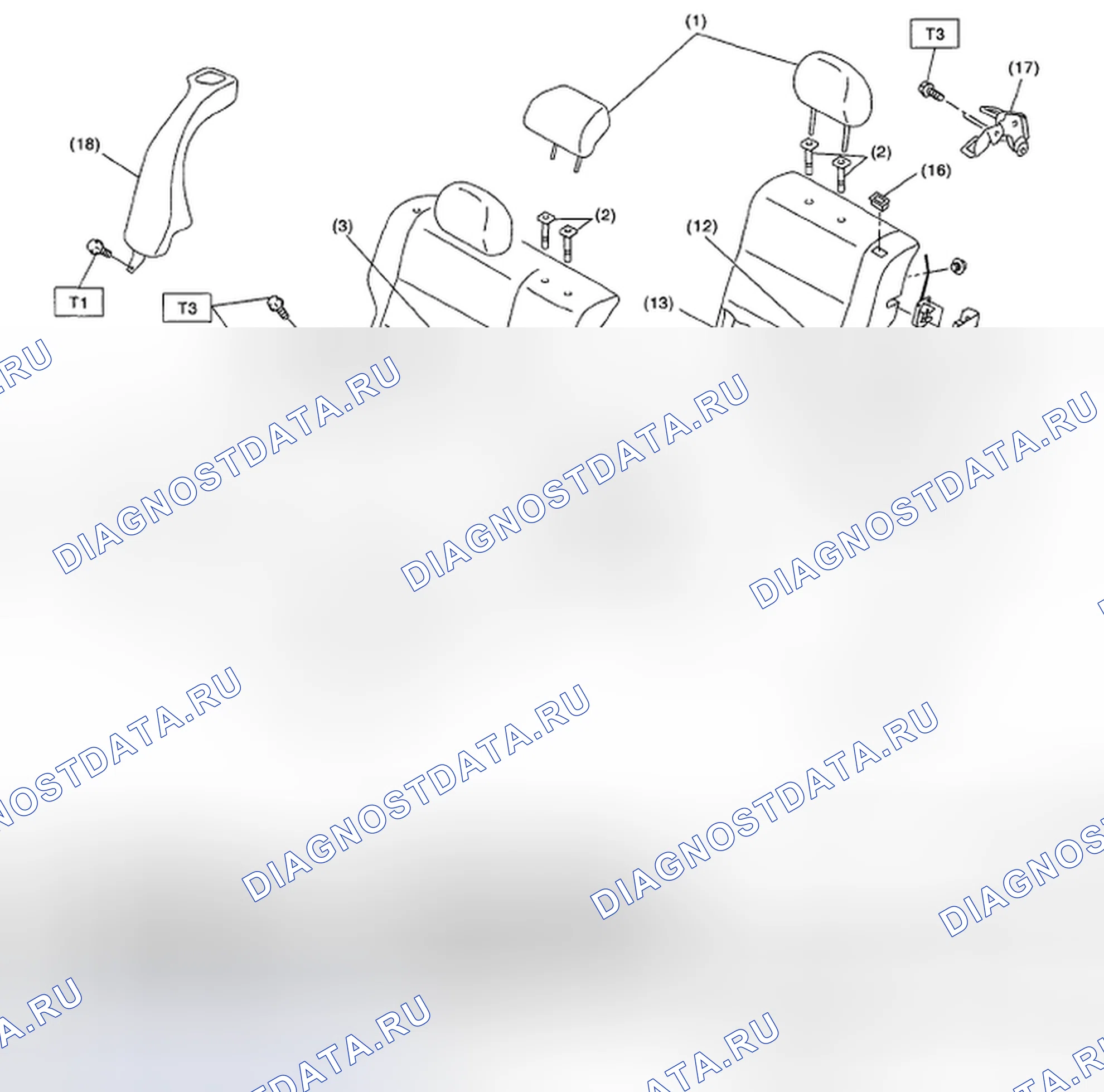 Рис. 24: ЗАДНЕЕ СИДЕНЬЕ (МОДЕЛЬ ВАГОНА). Subaru Legacy BL/BP рестайлинг
