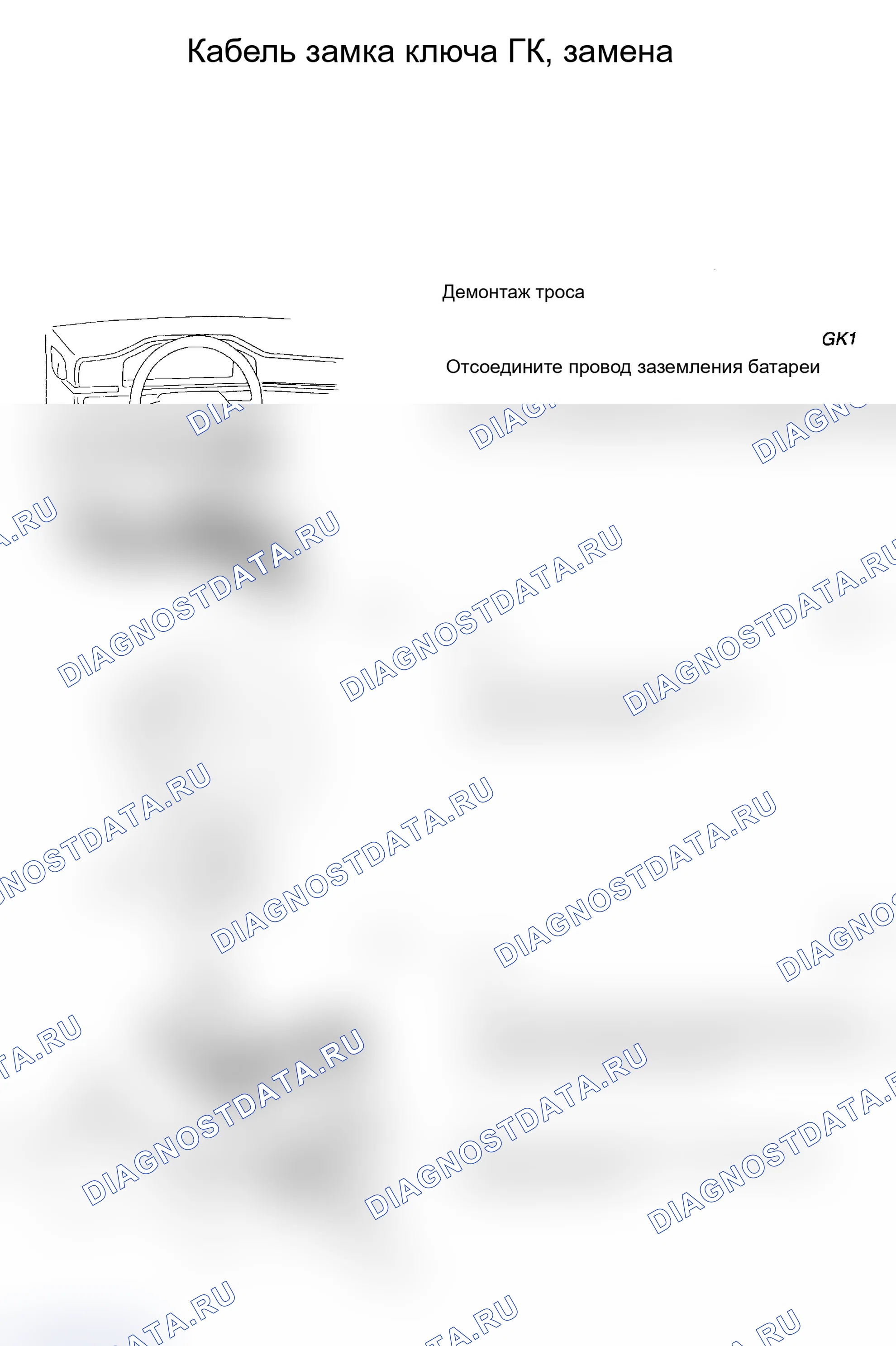 Рис. 31: ЗАМЕНА КАБЕЛЯ ЗАМКА КЛЮЧА - (GK). Volvo 960 I