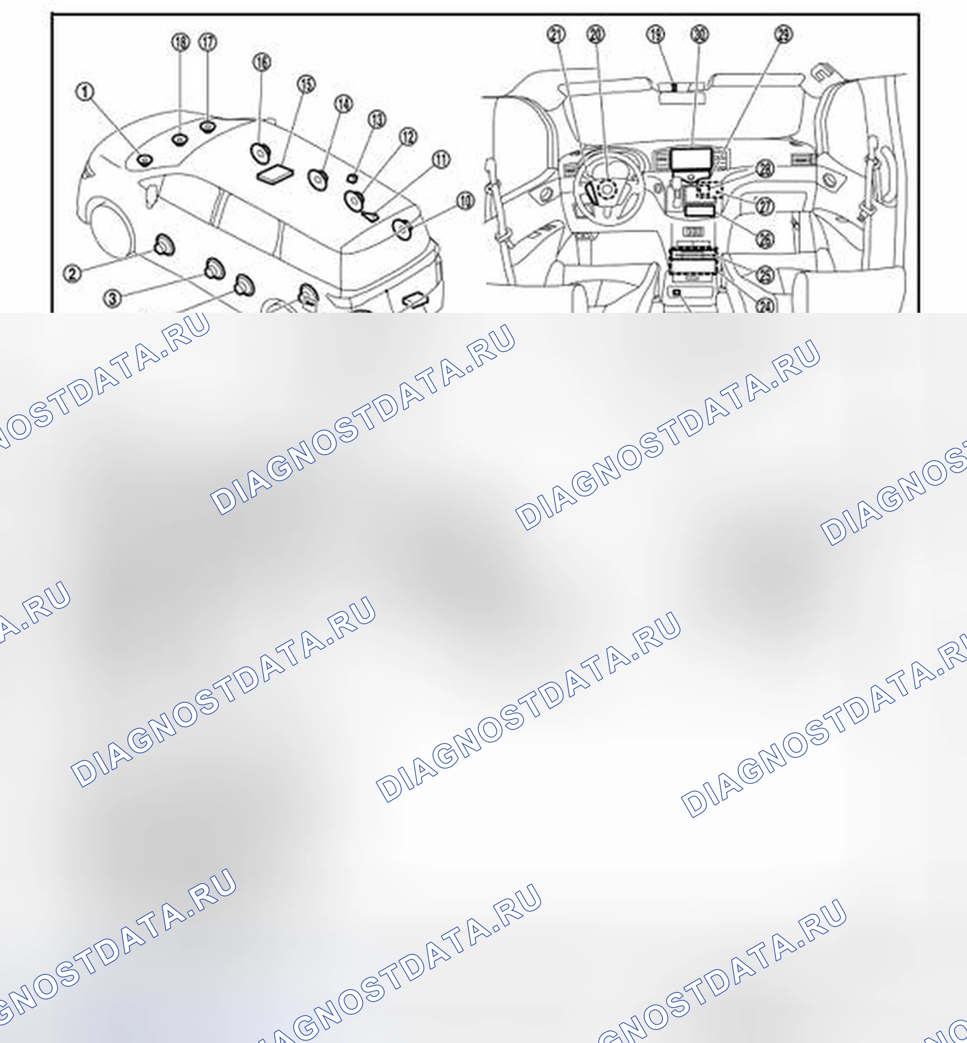 Рис. 176: Расположение компонентов. Nissan Quest IV