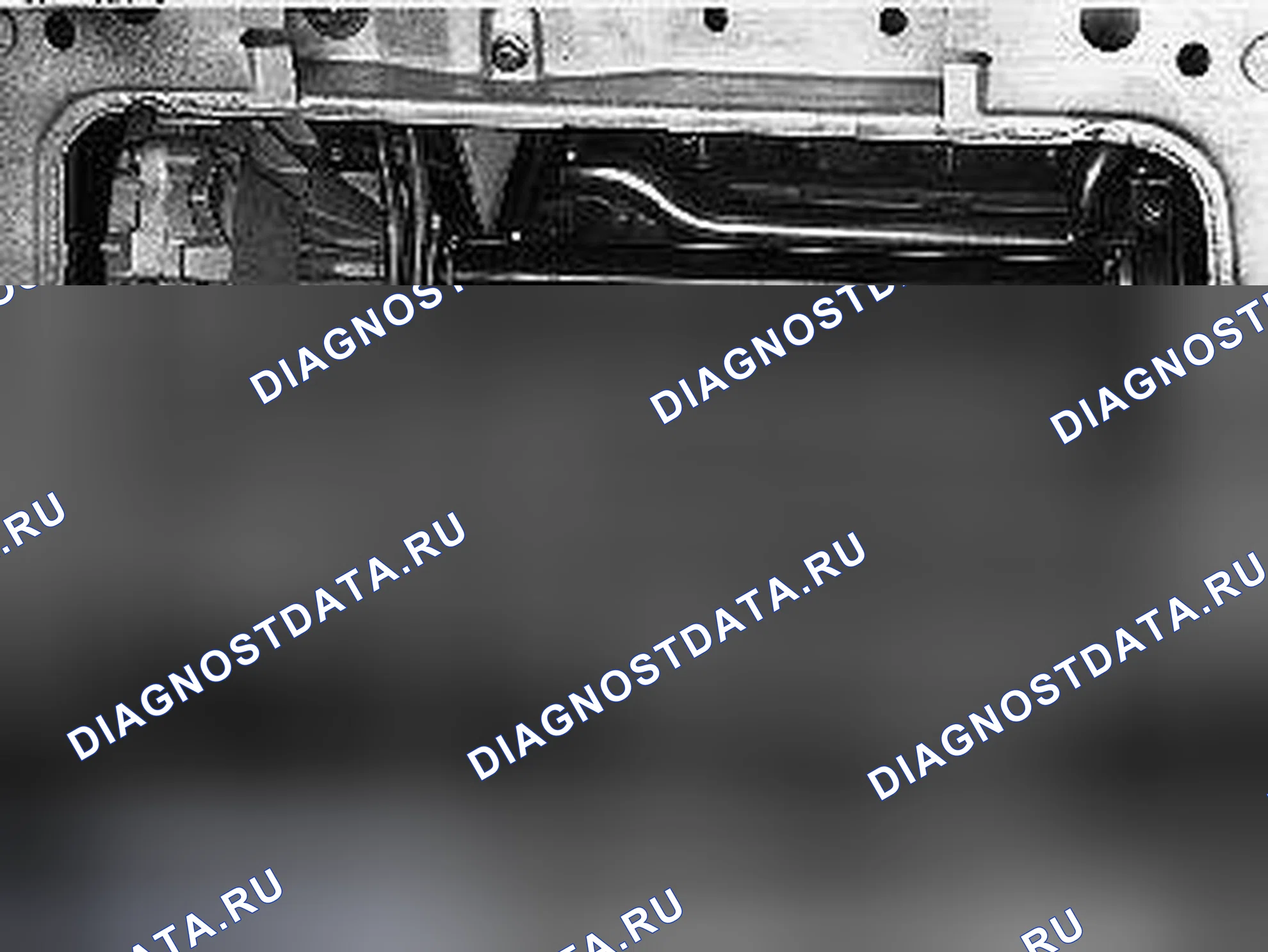 Рис. 28: Демонтаж масляного поддона. Volvo C70 I
