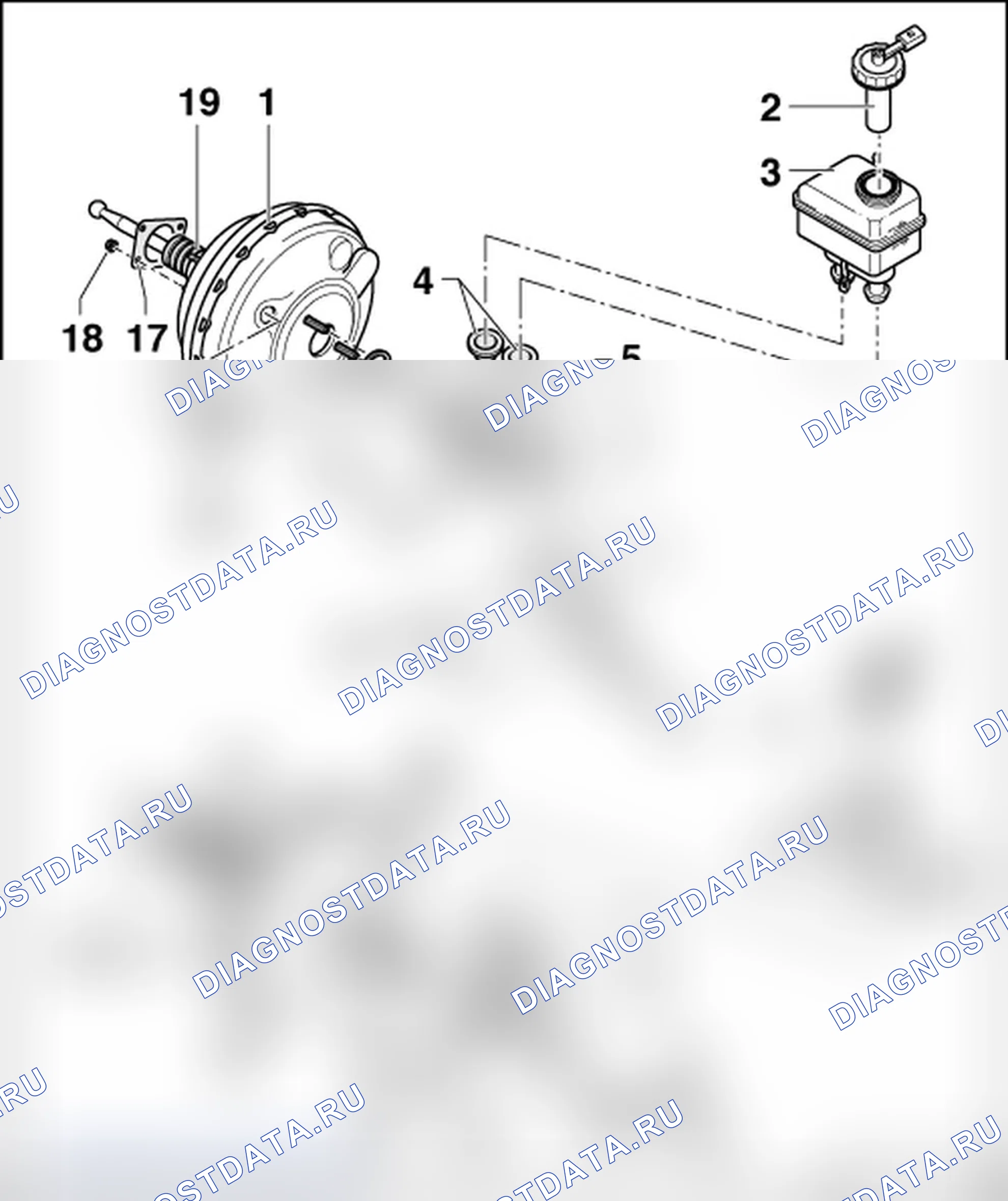 Рис. 54: ОБЗОР УСИЛИТЕЛЯ ТОРМОЗОВ И ГЛАВНОГО ЦИЛИНДРА, ABS/EDL/ASR/ESP MARK 60, ОТ 10.00. Volkswagen New Beetle A4 рестайлинг