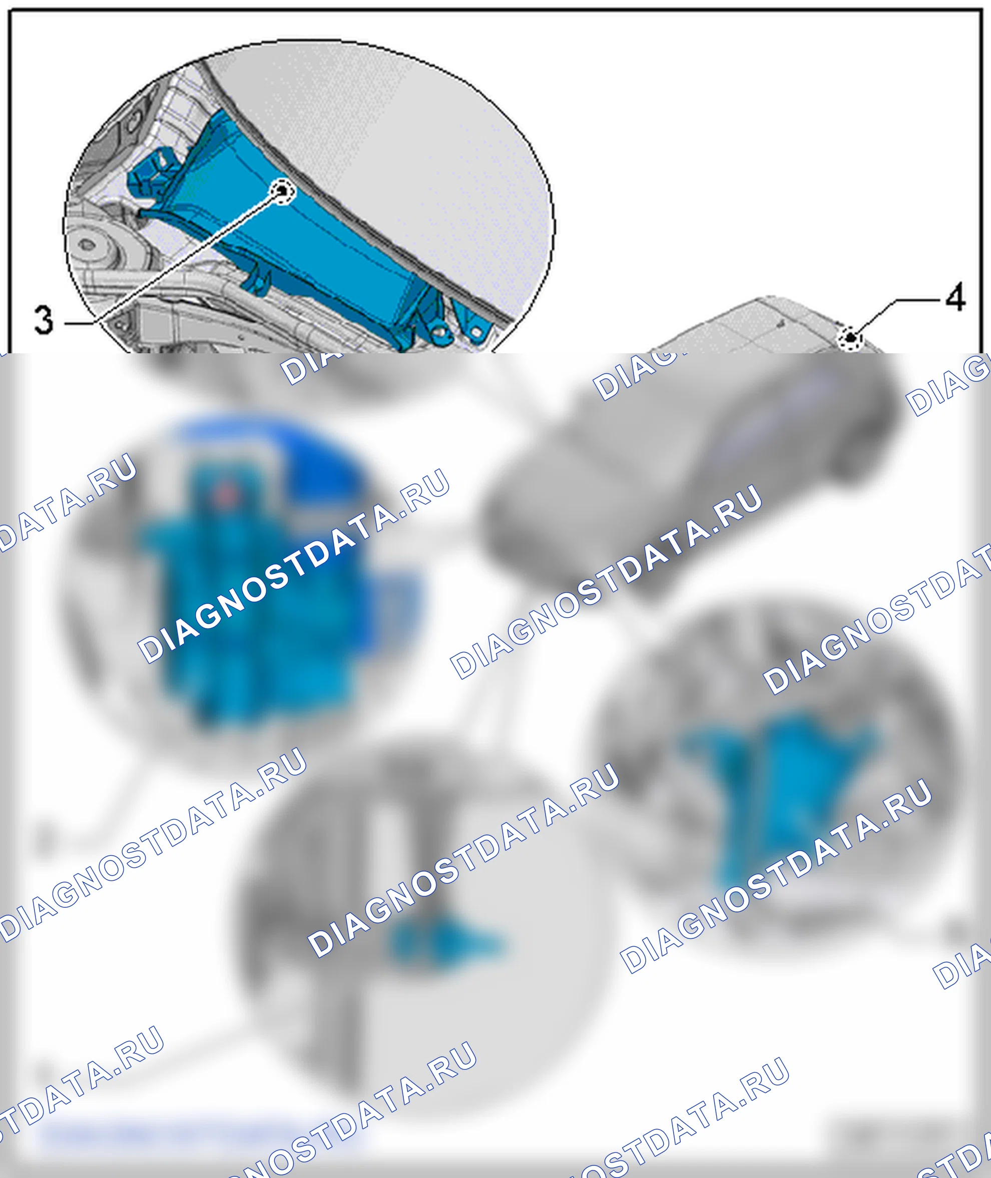 Места установки компонентов отопителя. Audi A3 8V