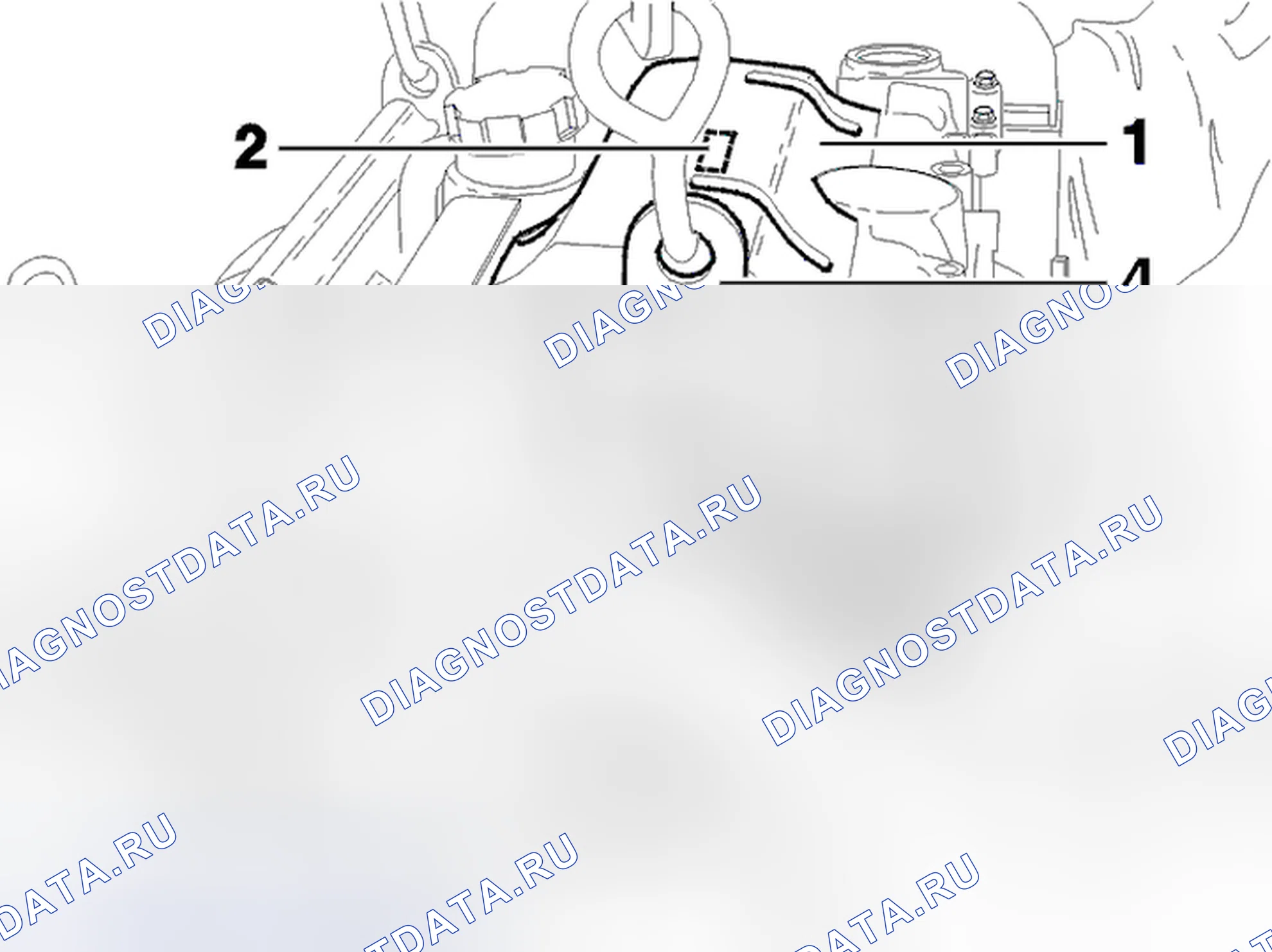 Рис. 12: Компоненты двигателя с левой стороны, передача. Volvo V40 I рестайлинг