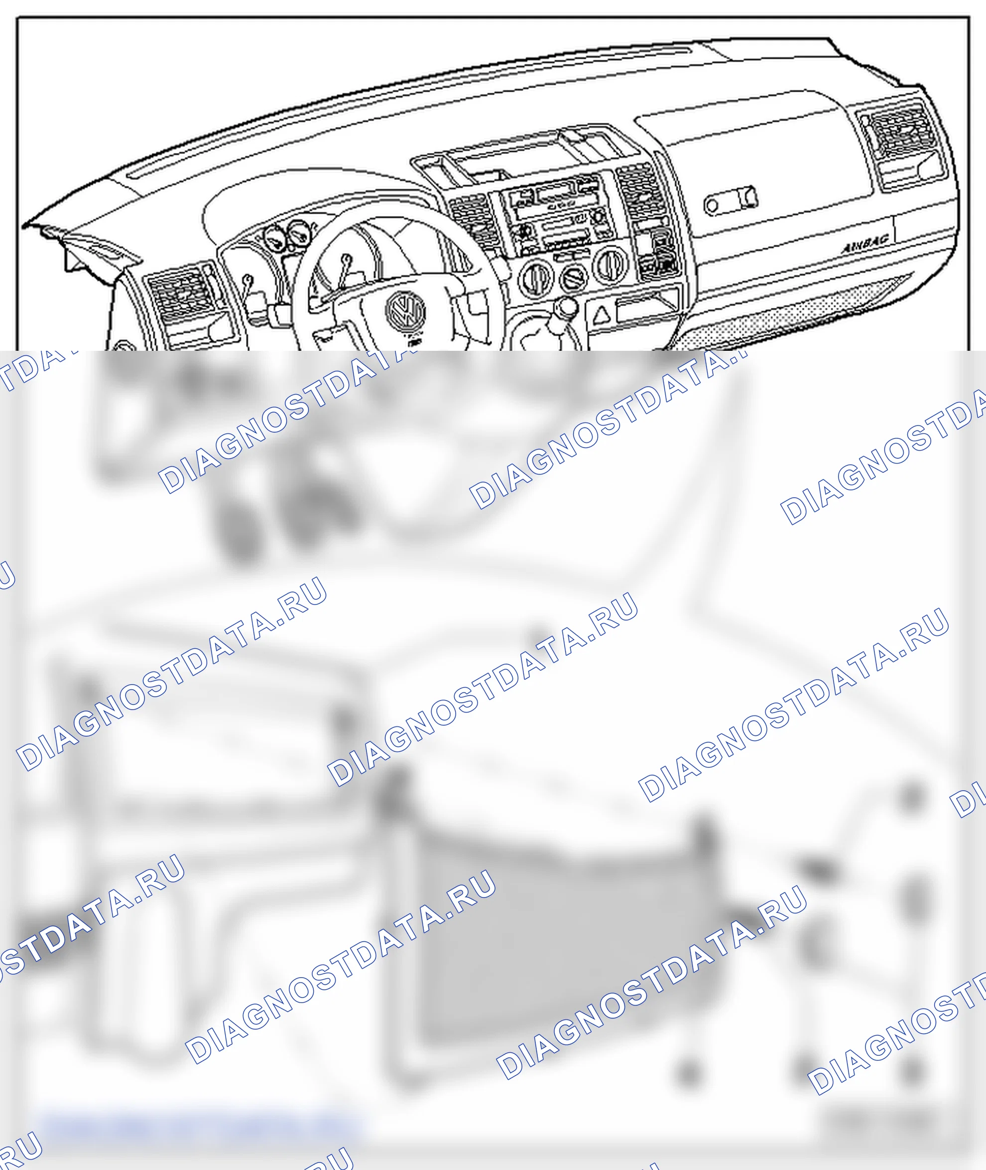Накладки, кожухи и декоративные щитки. Volkswagen Transporter T5