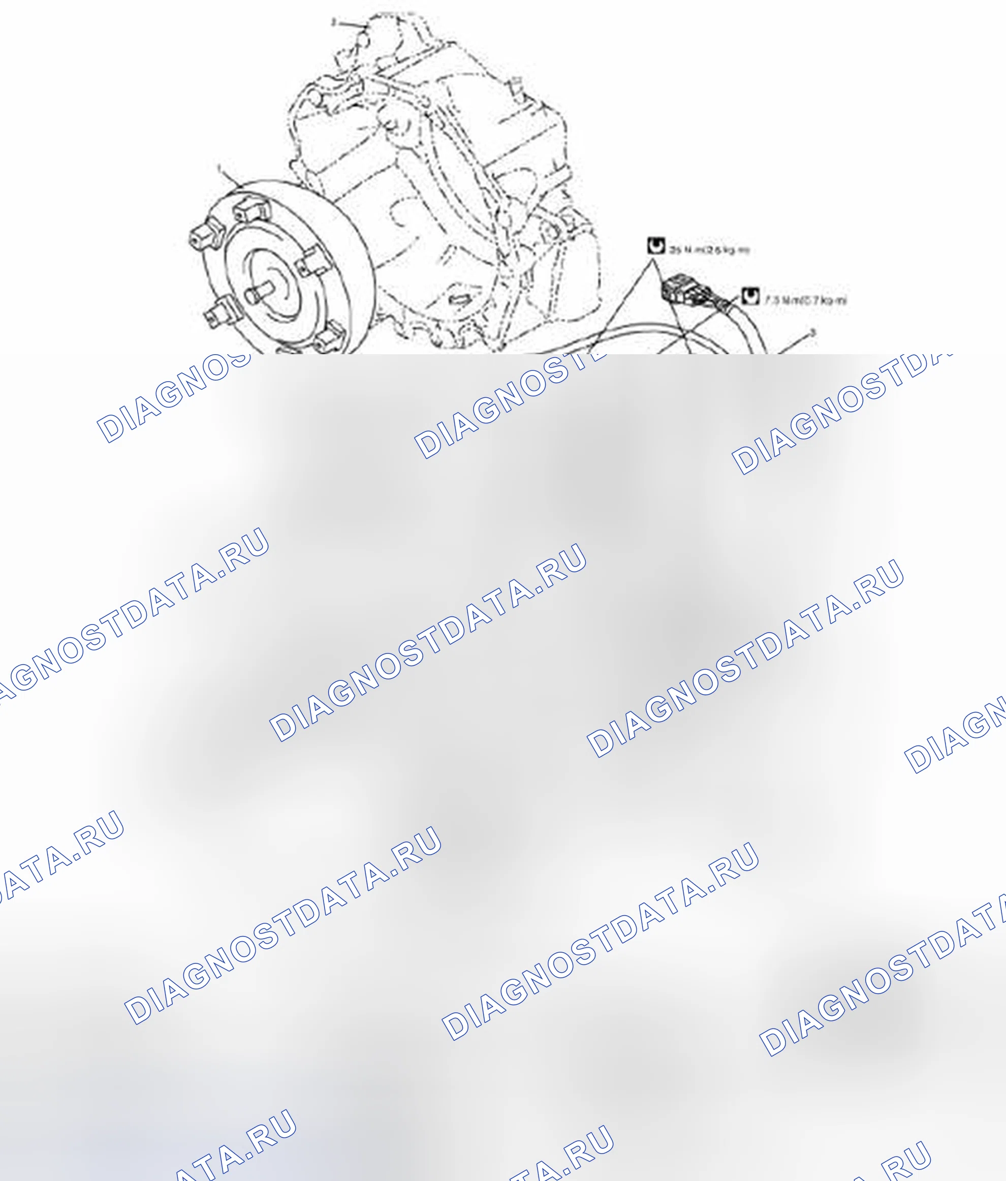 Рис. 296: Компоненты автоматической сборки трансмиссия. Suzuki SX4 I