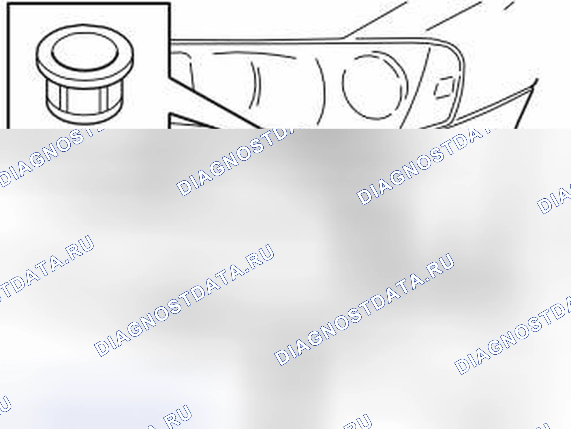 Рис. 953: Установка гнезда подогревателя переднего блока двигателя. Volvo V70 II