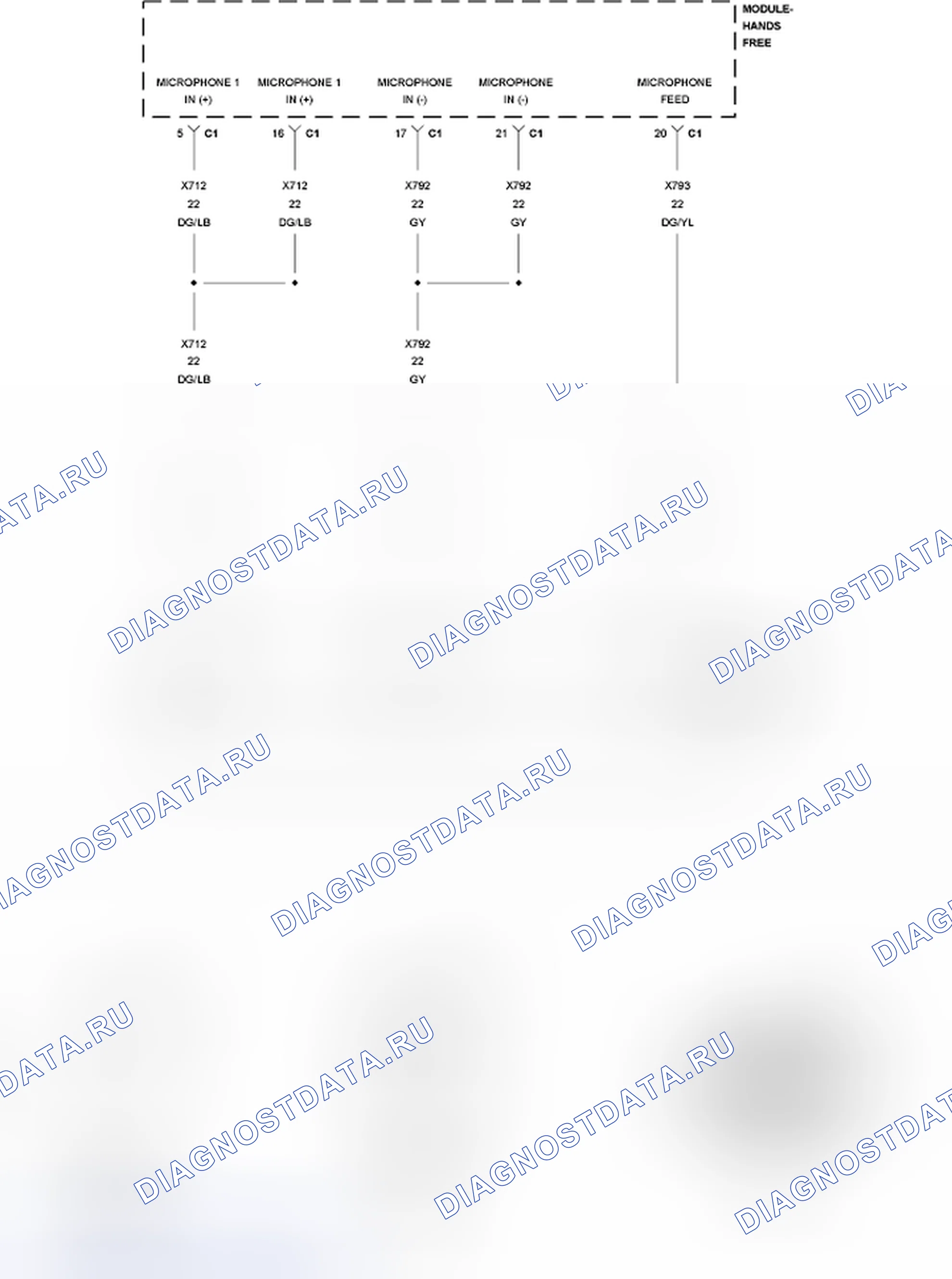 Рис. 172: НИЗКИЙ УРОВЕНЬ В ЦЕПИ B143B-MICROPHONE 1. Jeep Wrangler III