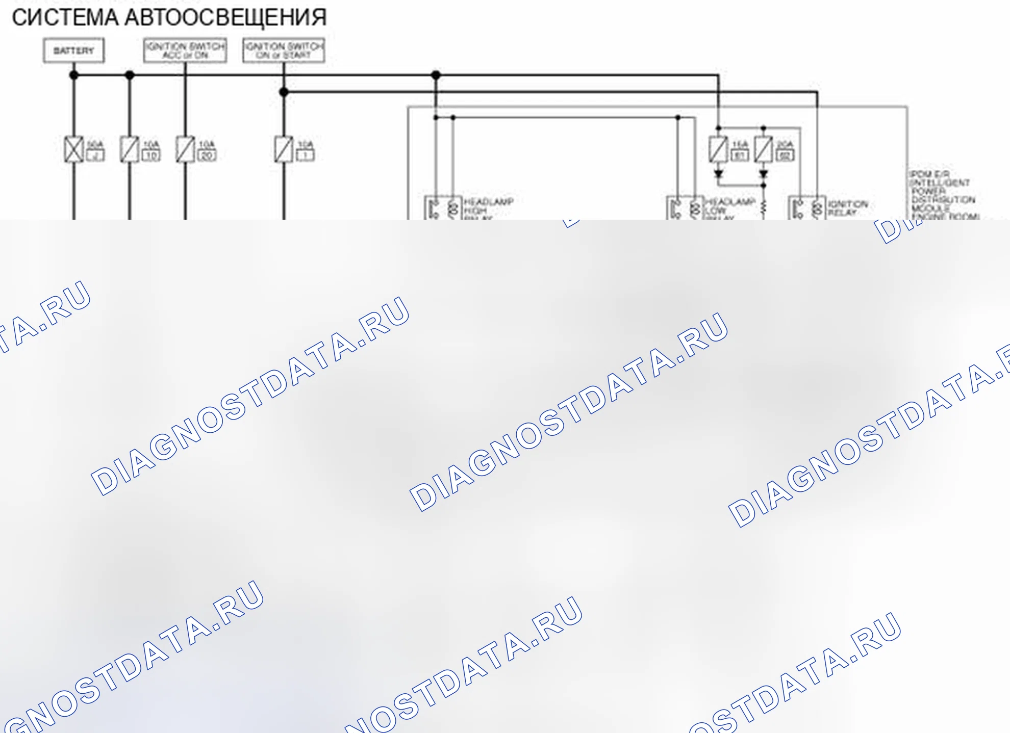 Рис. 74: электросхема - СИСТЕМА АВТОМАТИЧЕСКОГО ОСВЕЩЕНИЯ. Nissan Rogue I рестайлинг
