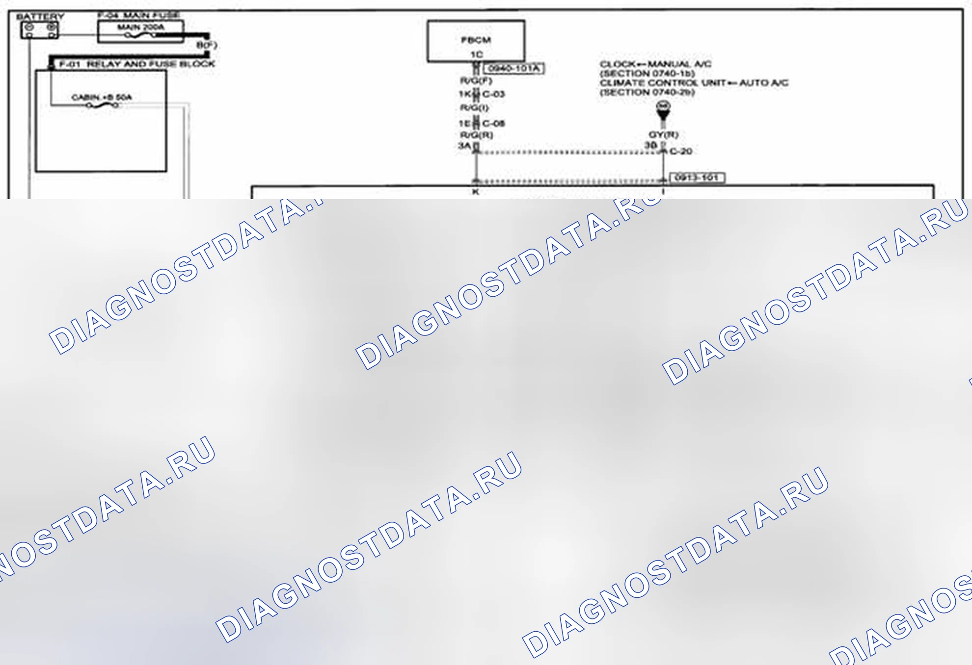 Рис. 143: электросхема подогревателя сиденья (0913-1) 1 из 2. Mazda CX-5 I