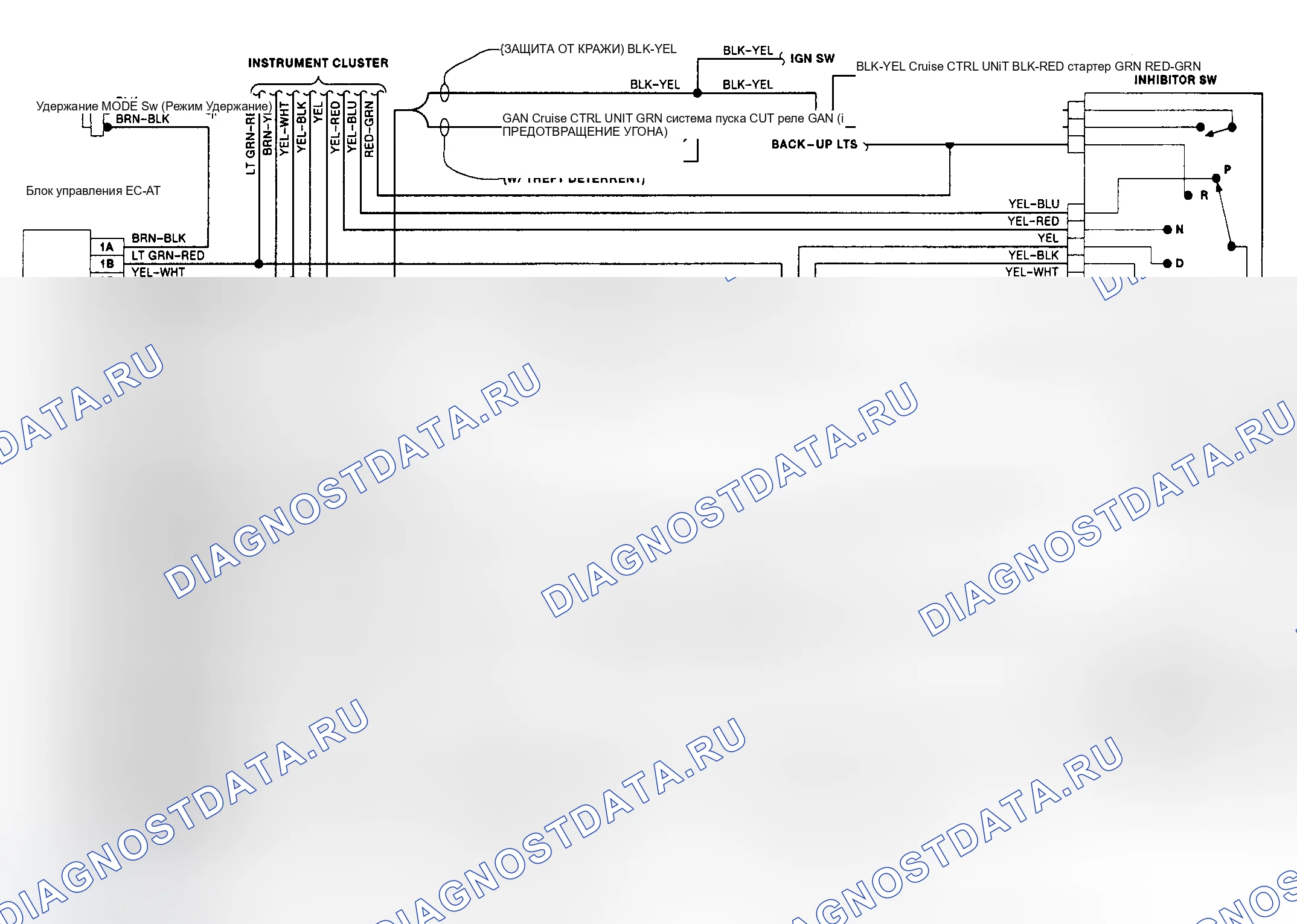 Рис. 84: электросхема - 1988-89 MX-6 и 626 Нетурбо (G4A-EL). Mazda 626 GD