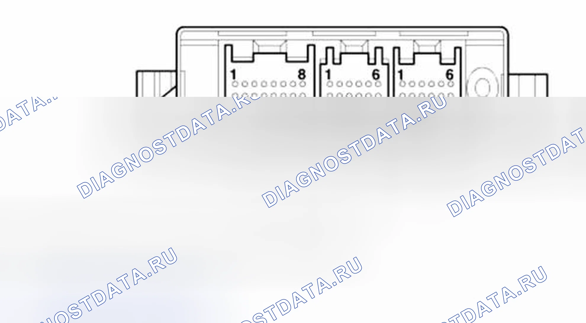 Рис. 15: ДЕТАЛИ ШТЫРЕЙ РАЗЪЕМА PDC. Land Rover Freelander L314