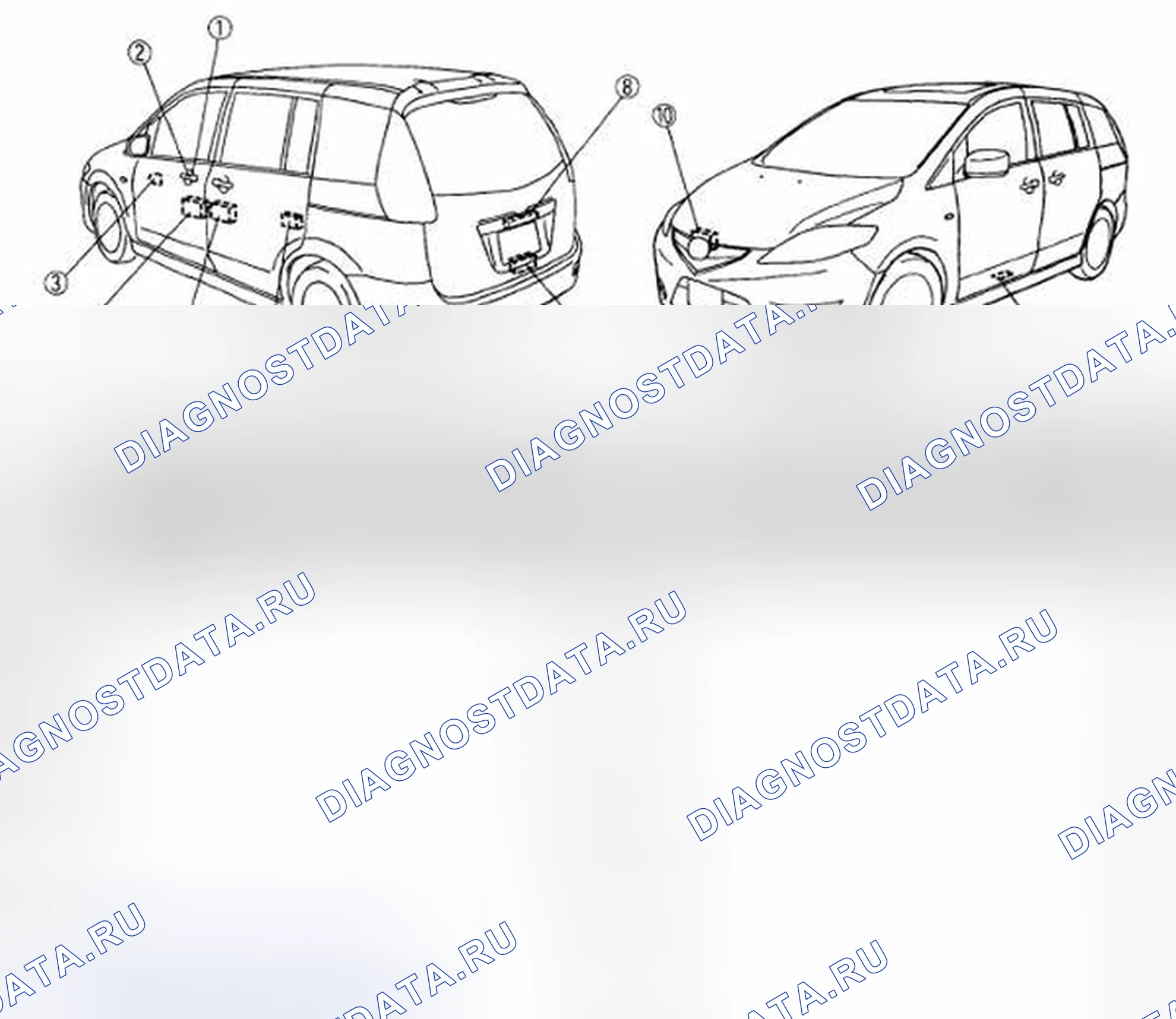 Рис. 10: Замок и открывалка. Mazda 5 I рестайлинг