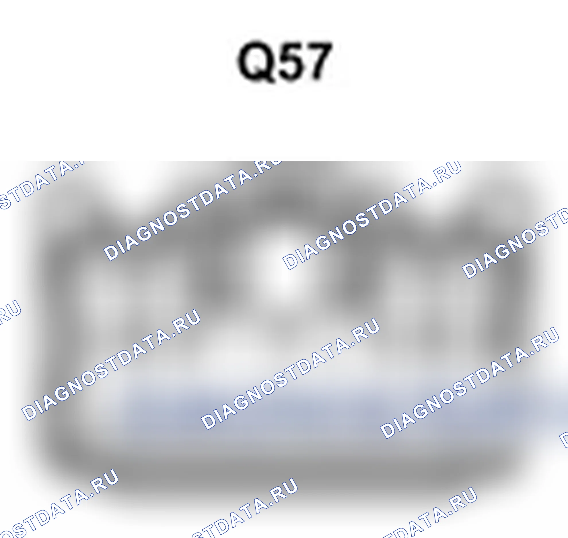Рис. 467: Вид с торца разъема ECU управления ремнем безопасности (Q57). Lexus IS F I