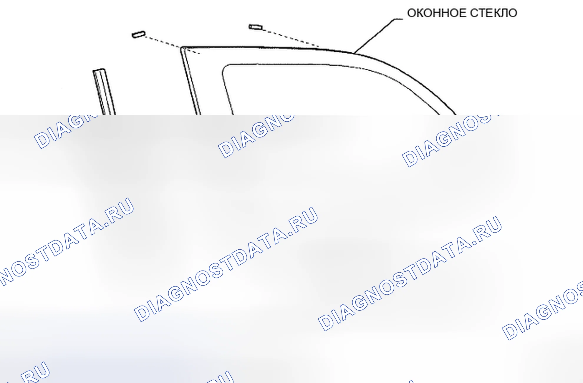 Рис. 83: Идентификация компонентов оконного стекла (для 3 дверей) (4 из 4). Toyota Yaris II