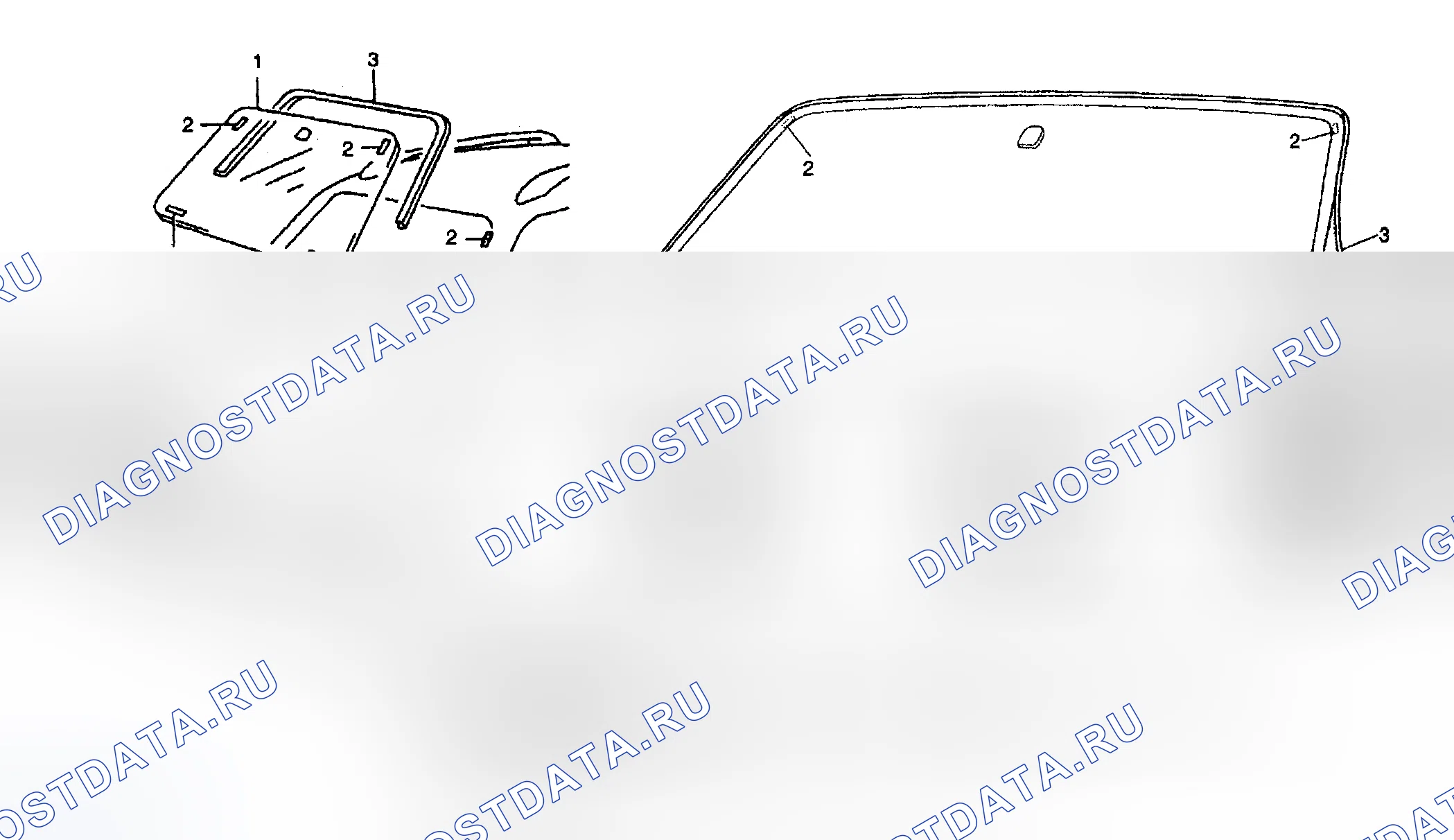 Рис. 56: КОНСТРУКЦИЯ ЛОБОВОГО СТЕКЛА. Suzuki Vitara I