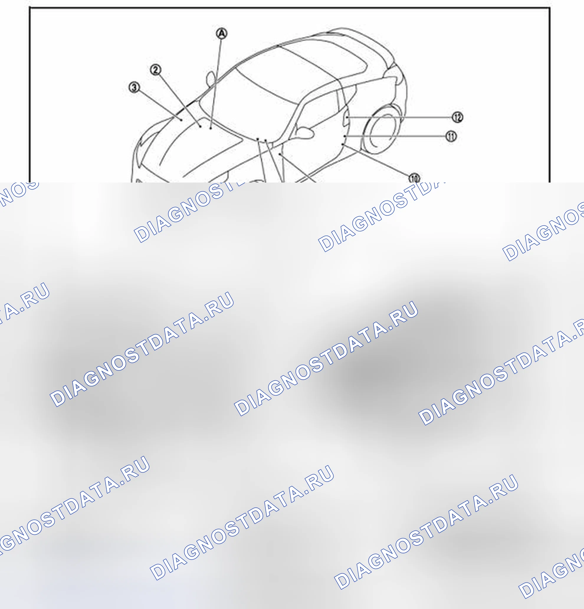 Рис. 7: ФУНКЦИЯ ДВЕРНОГО ЗАМКА: Расположение компонентов. Honda MDX I
