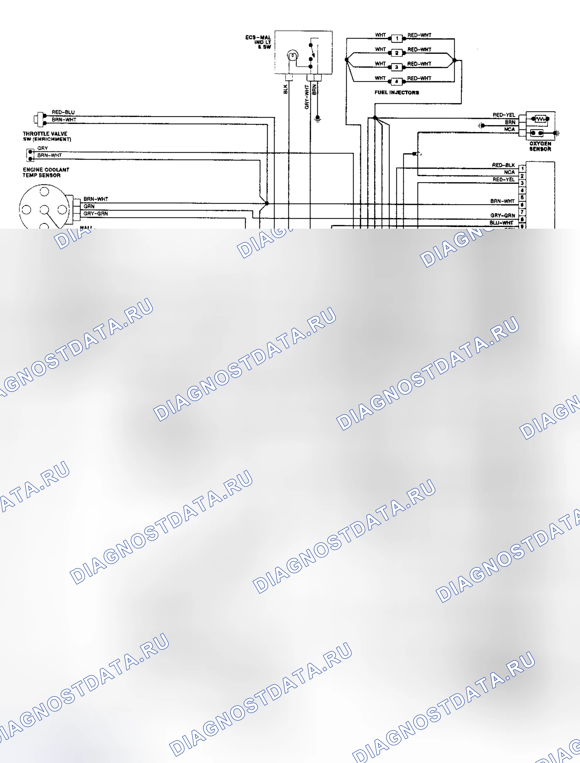 Рис. 9: Схема подключения системы впрыска топлива Vanagon Bosch Digifant. Volkswagen Jetta II