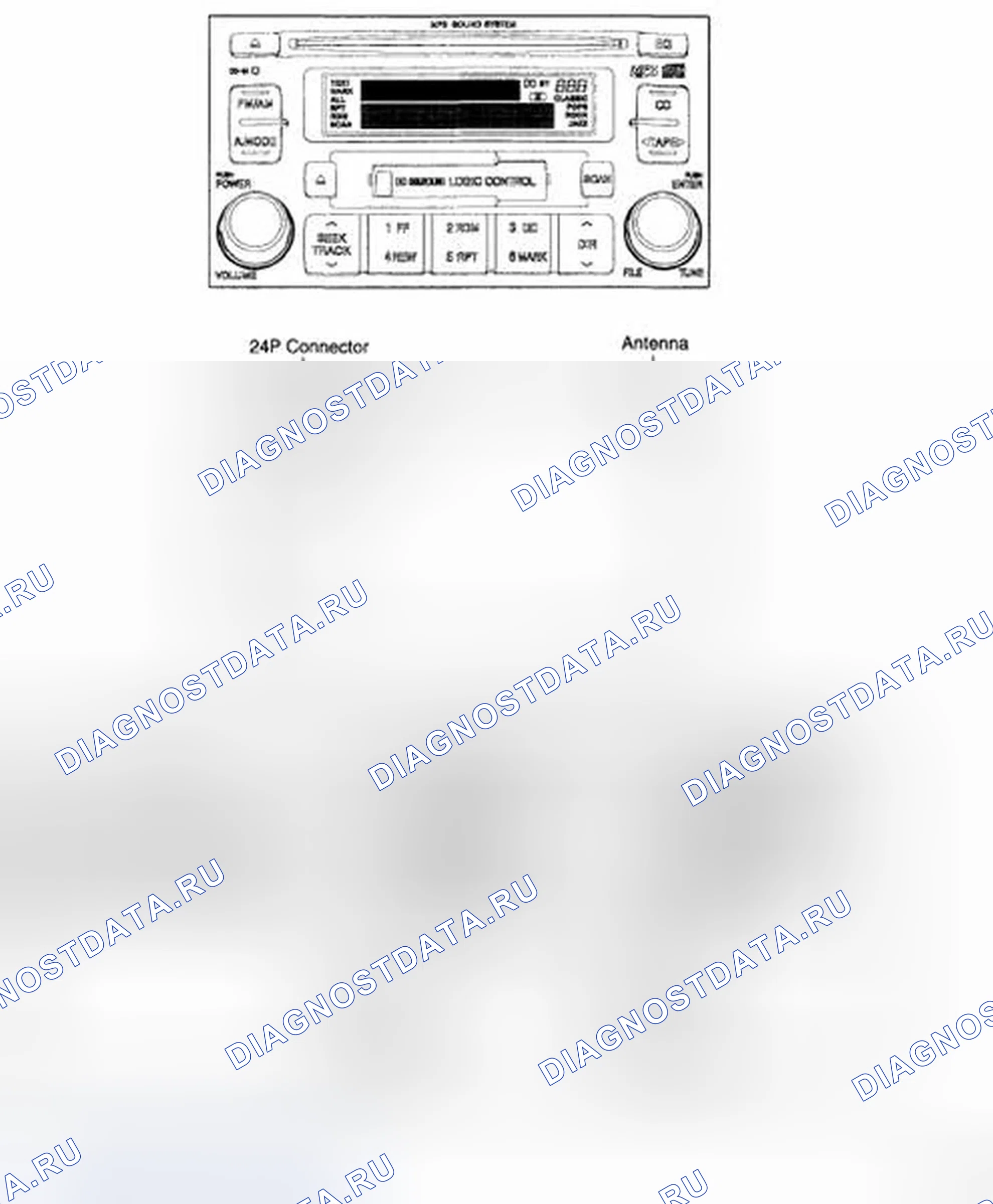 Рис. 2: AM / FM / CASSETTE / CD / MP3 (M455). Hyundai Azera I