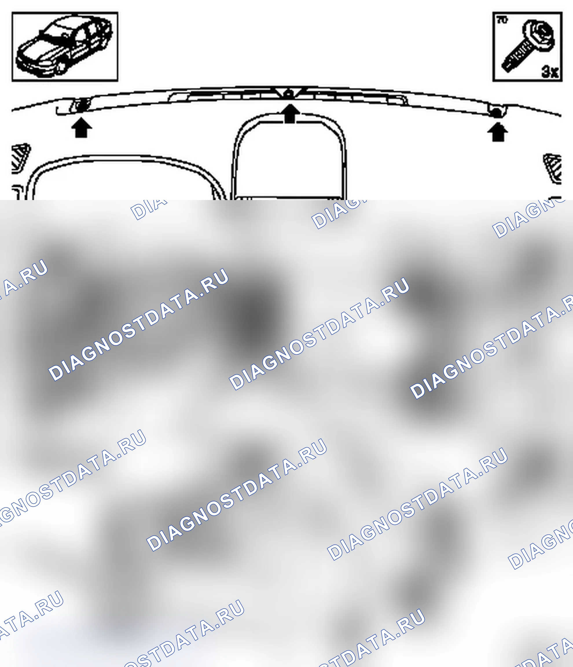 Снятие и установка обшивки приборной панели. Opel Astra G