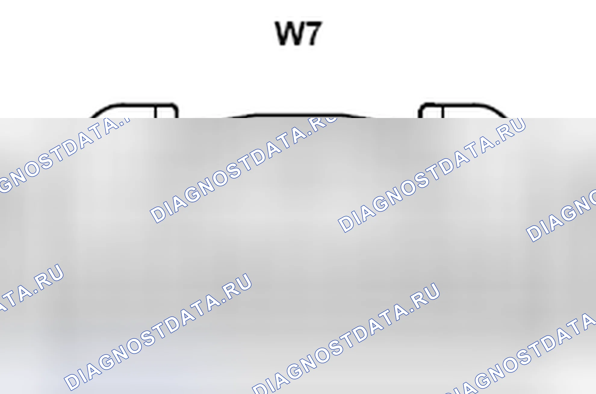 Рис. 706: Вид с торца соединителя узла подсветки карты (W7). Lexus GX J150