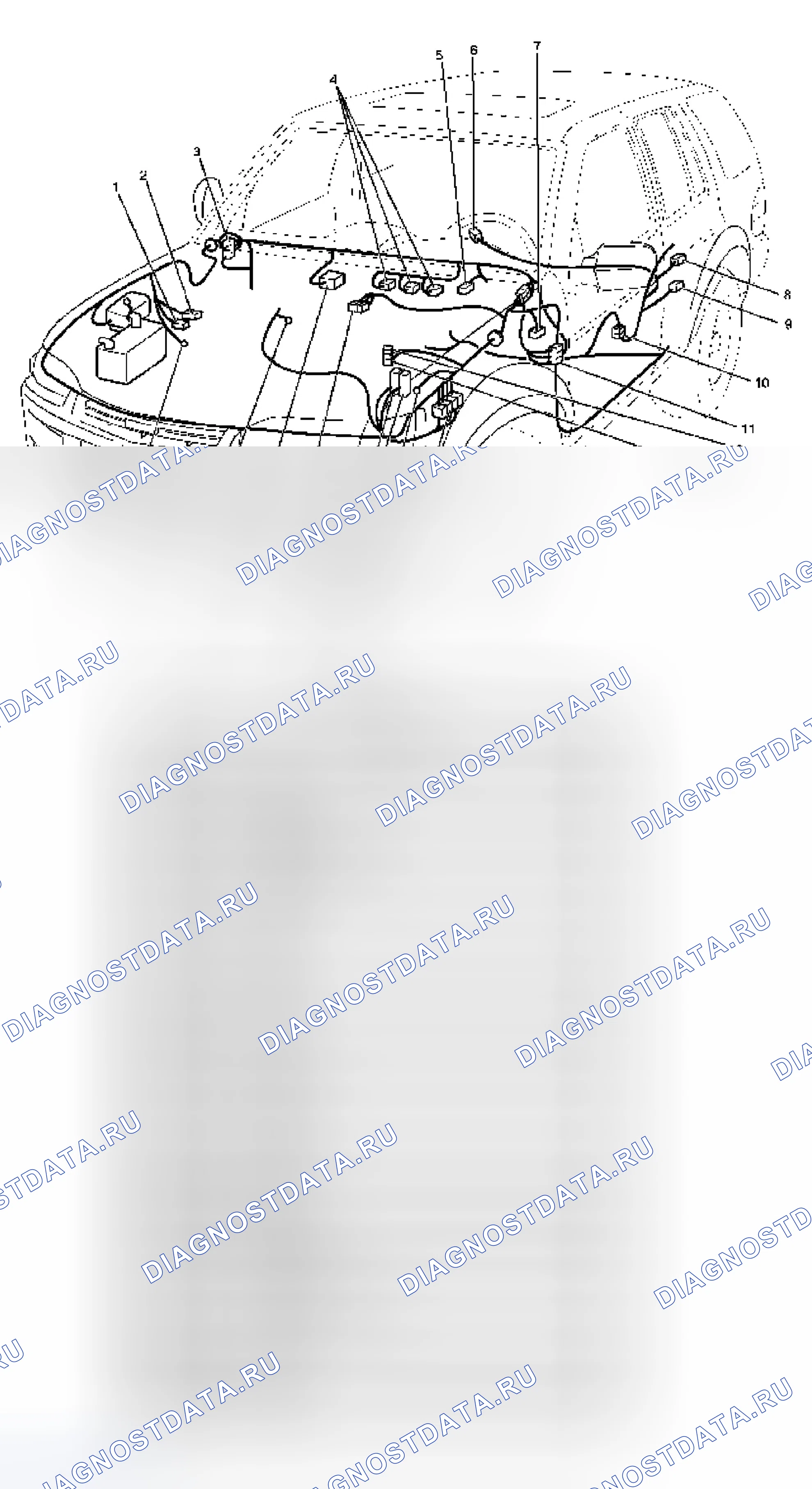 Рис. 34: РАСПОЛОЖЕНИЕ ДЕТАЛЕЙ. Isuzu Axiom I