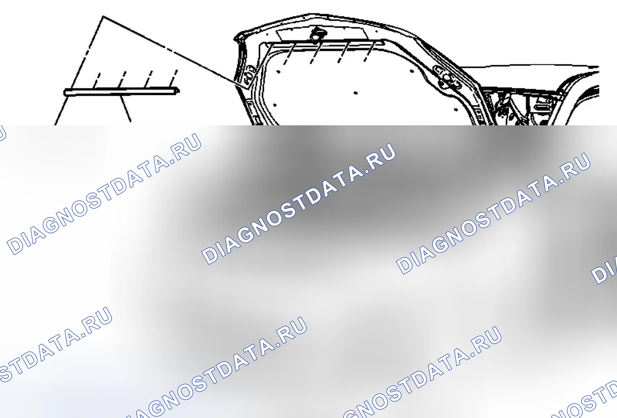 Рис. 55: Замена переднего уплотнения капота. Chevrolet Equinox II
