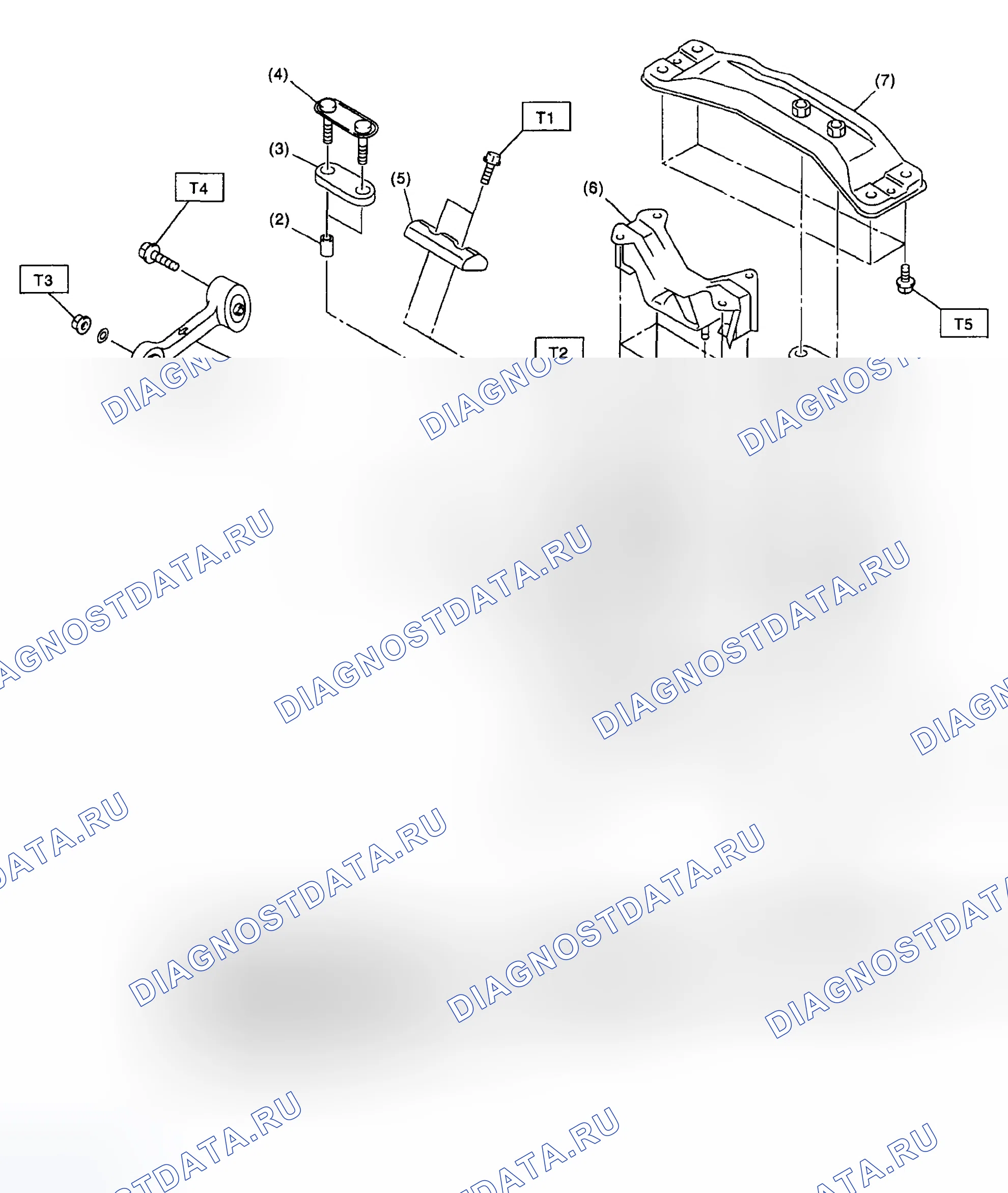 Рис. 206: МОНТАЖНЫЕ КОМПОНЕНТЫ КОРОБКИ ПЕРЕДАЧ. Subaru Impreza GD/GC/GG рестайлинг
