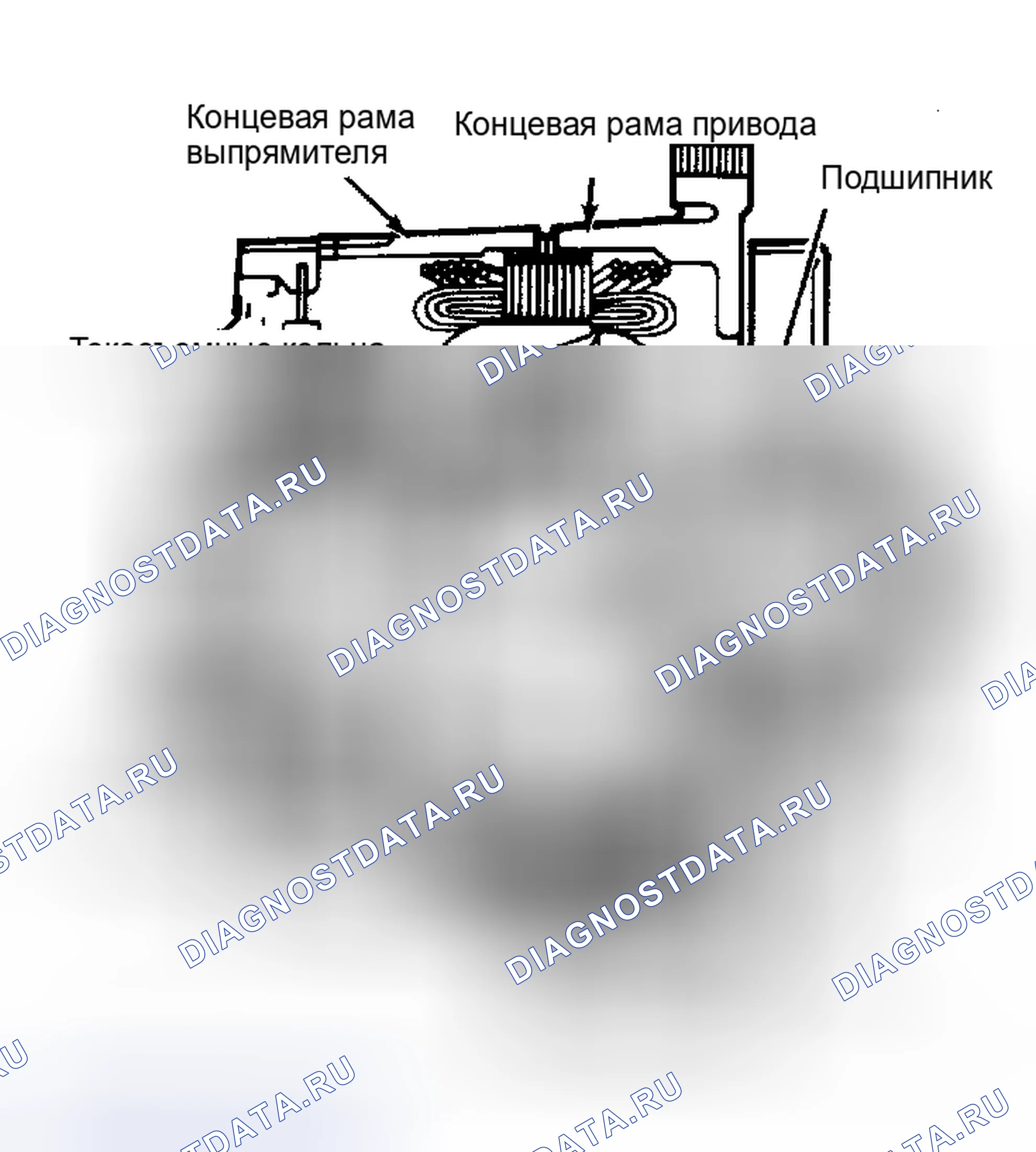 Рис. 1: Отключение генератора Delcotron 10 SI с встроенным регулятором. Pontiac Sunbird II