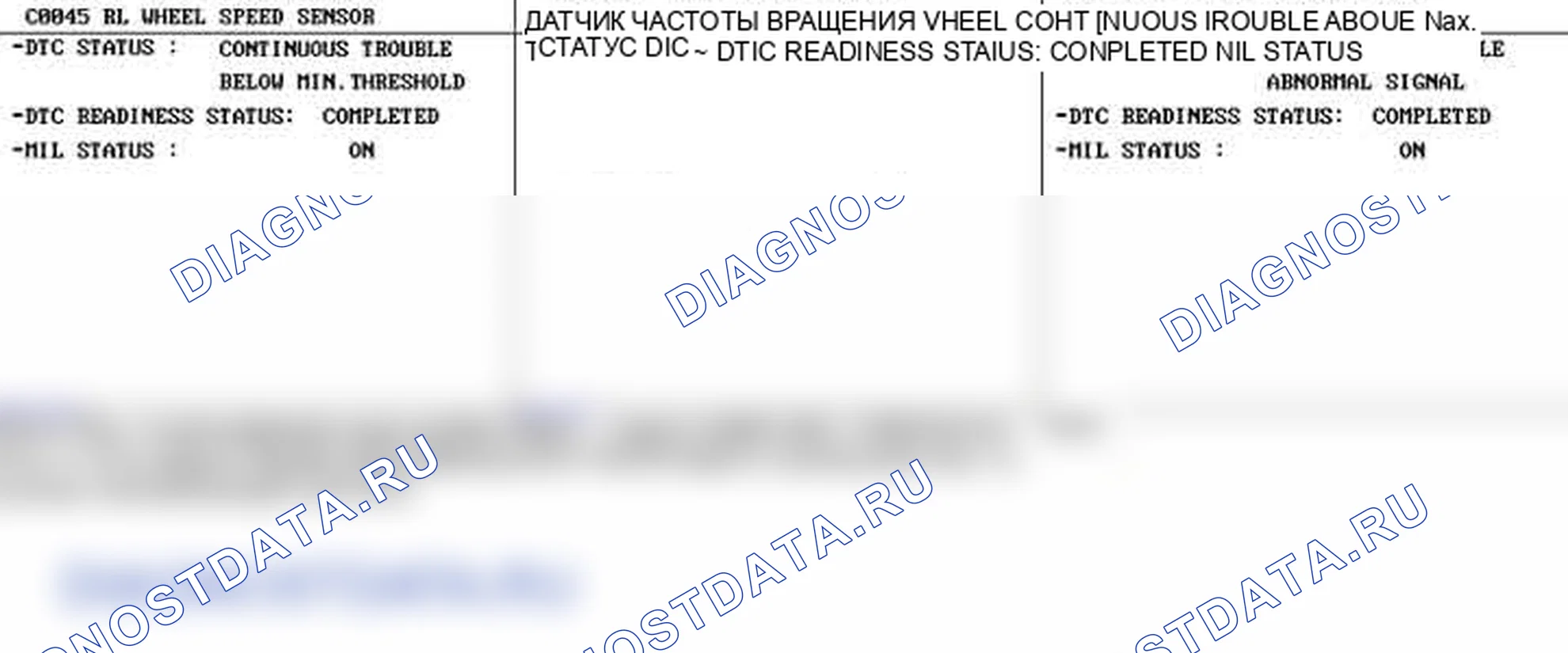 C0045: Неисправность цепи датчика скорости колеса LR. Kia Sorento BL