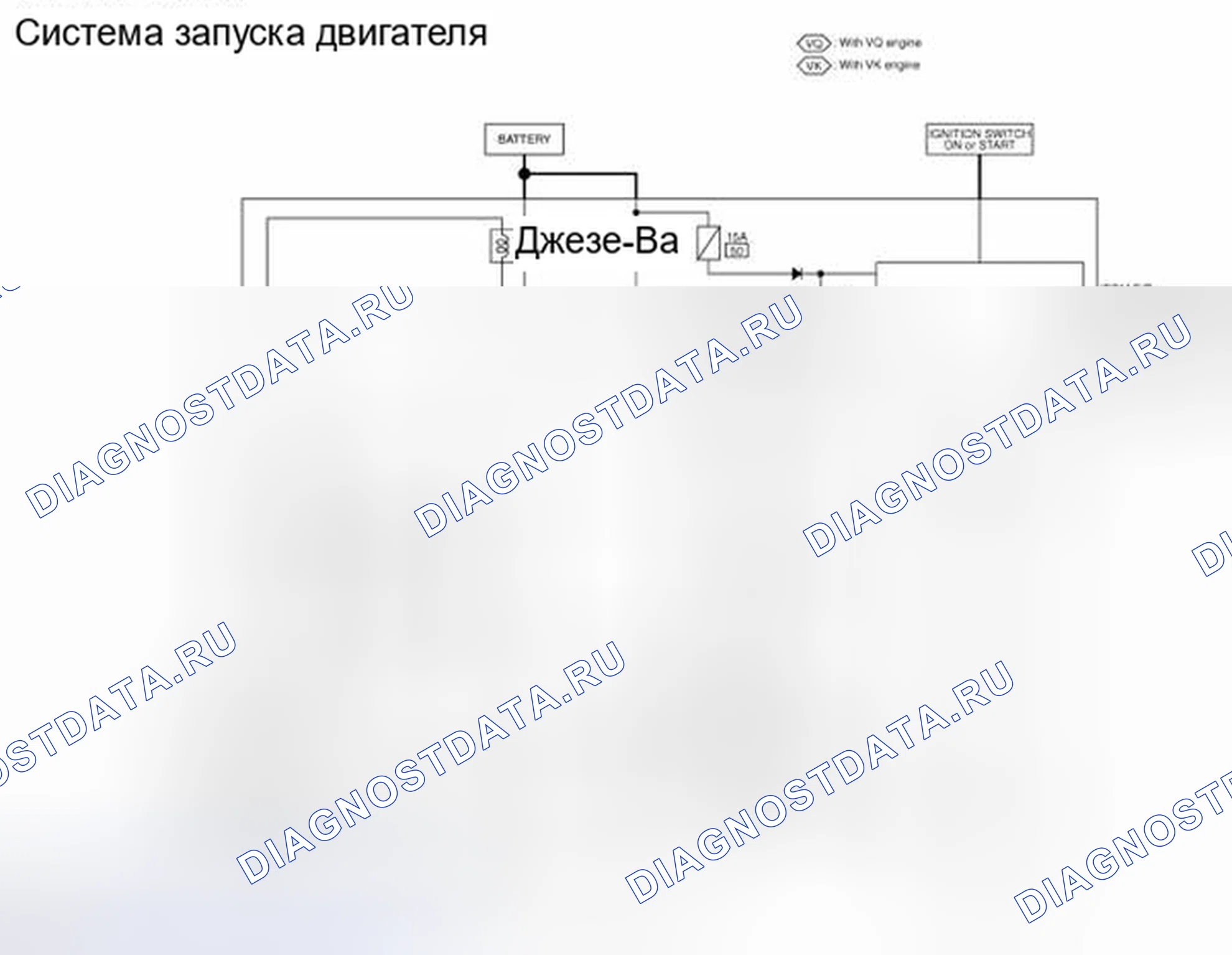 Рис. 4: электросхема - СИСТЕМА ЗАПУСКА. Infiniti FX37 II рестайлинг