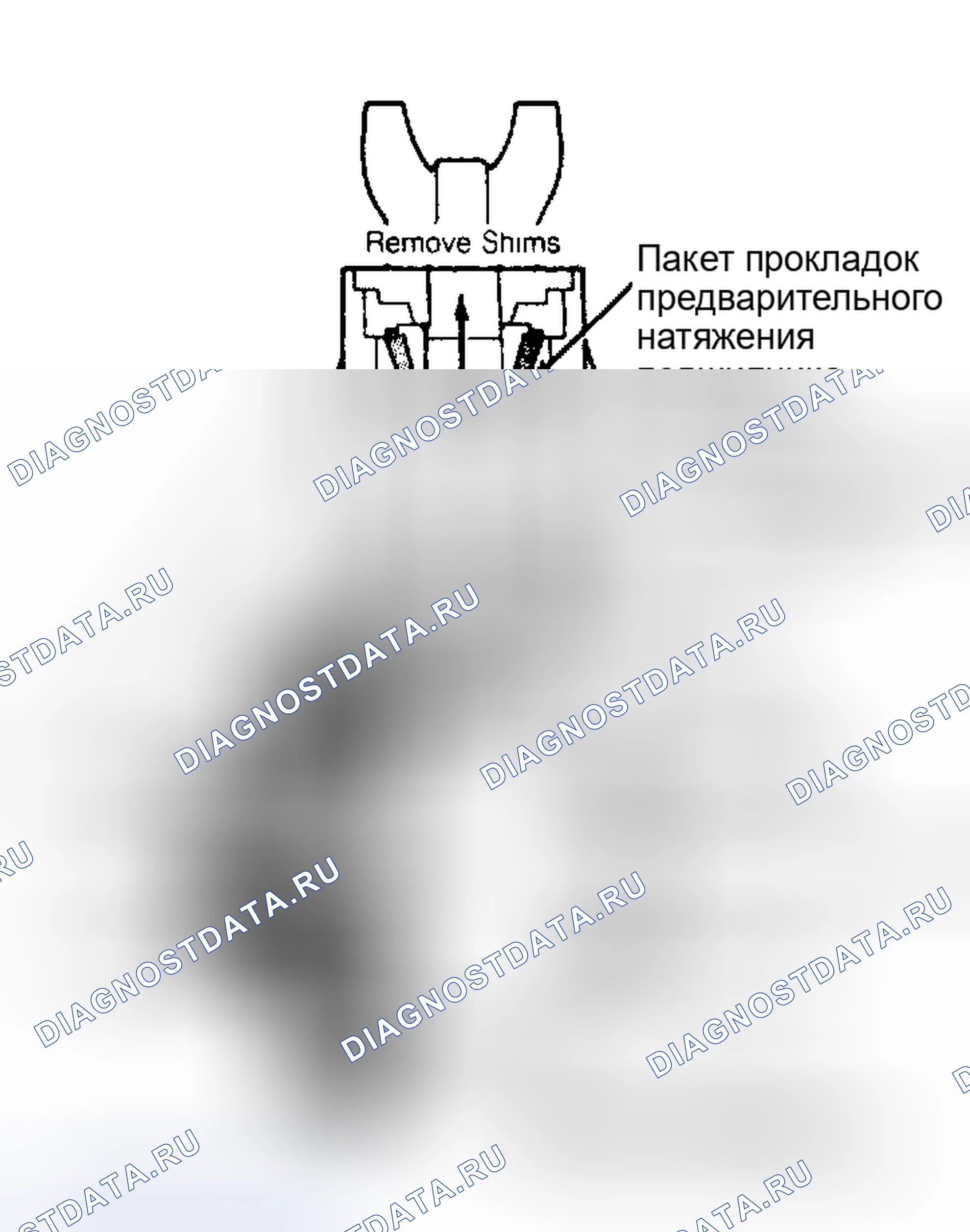Рис. 15: Предварительная нагрузка на подшипник шестерни. Dodge Ramcharger AW150 