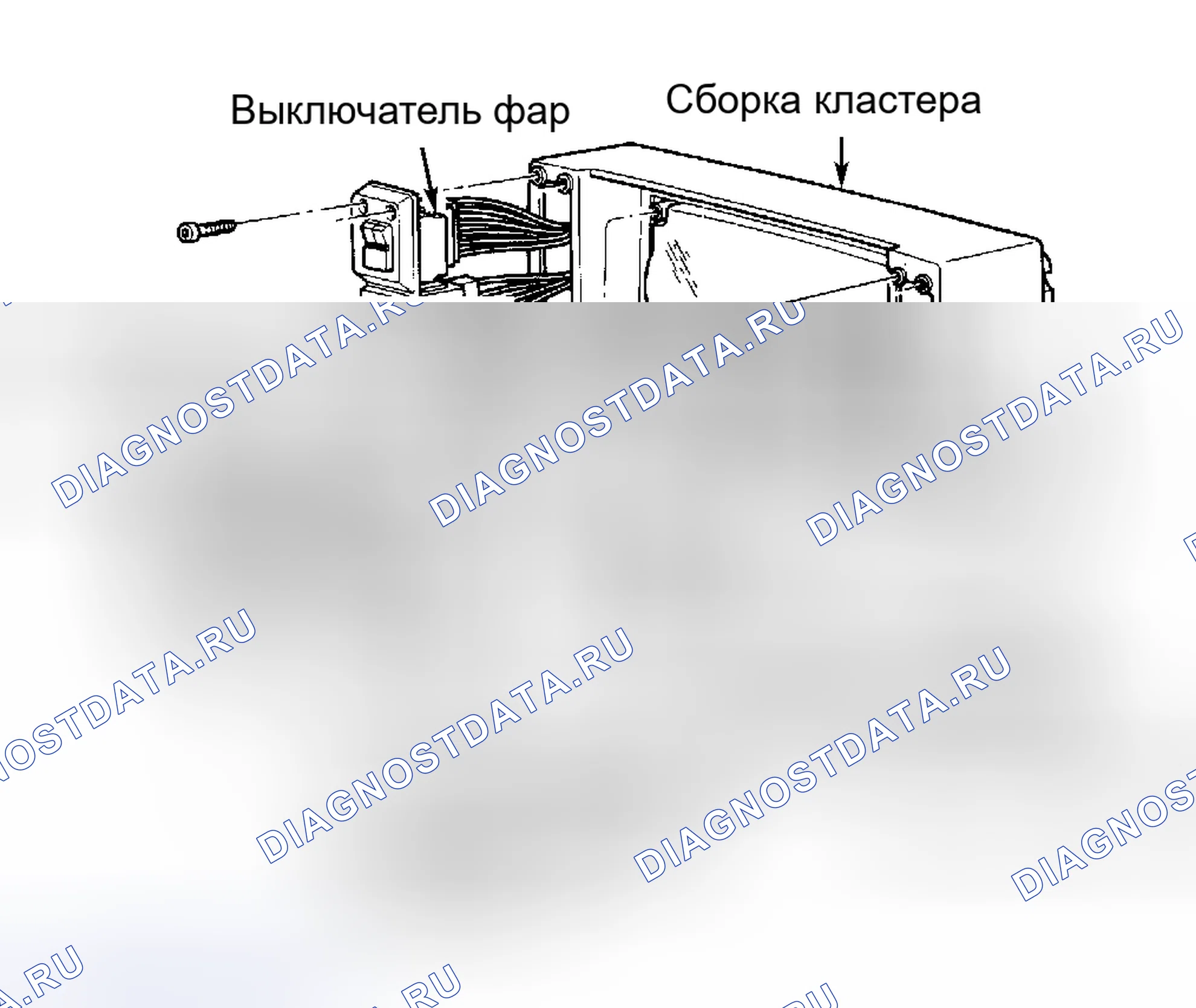 Рис. 2: Демонтаж приборной панели. Pontiac Fiero I