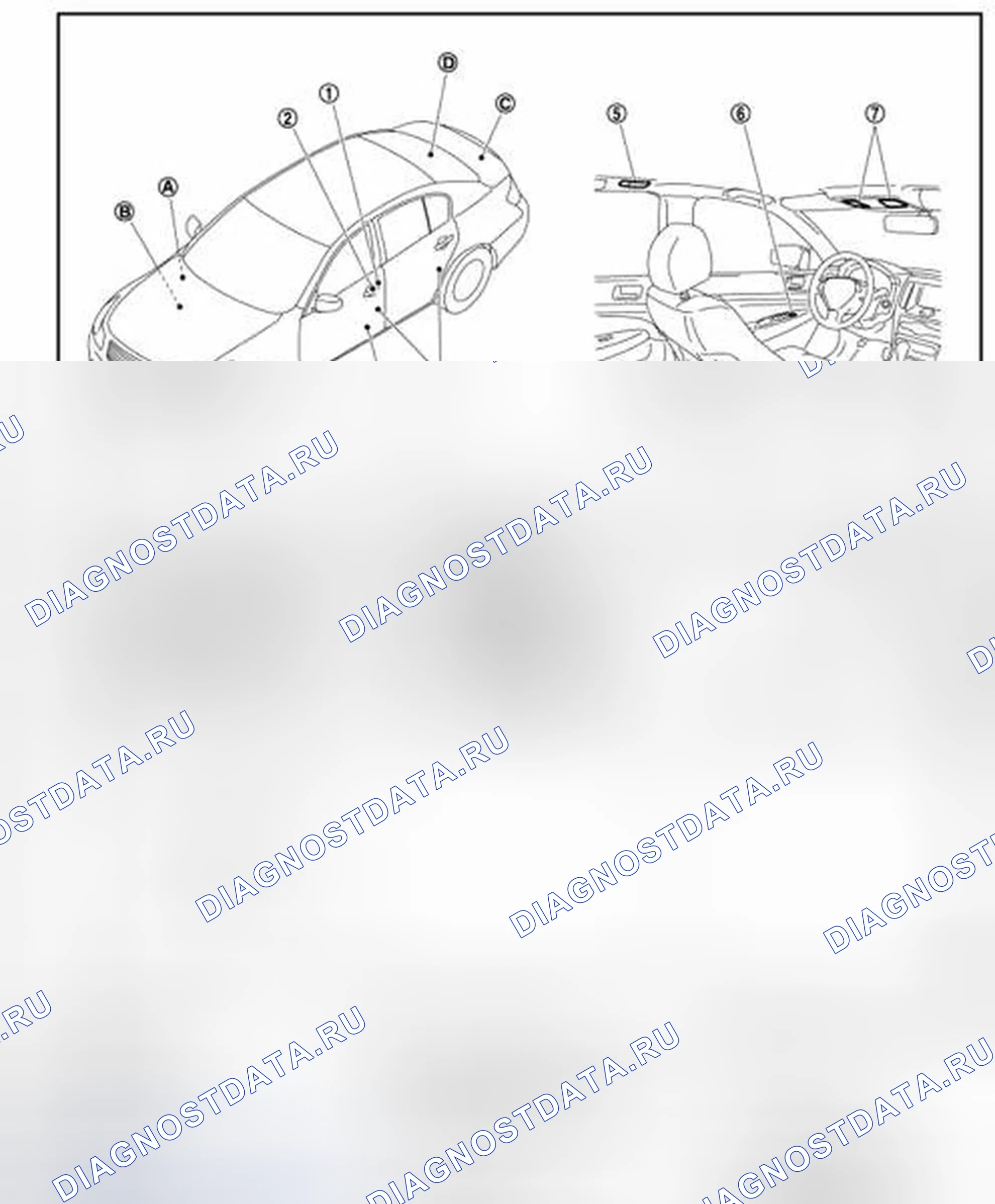 Рис. 117: Расположение компонентов. Infiniti G37 IV рестайлинг