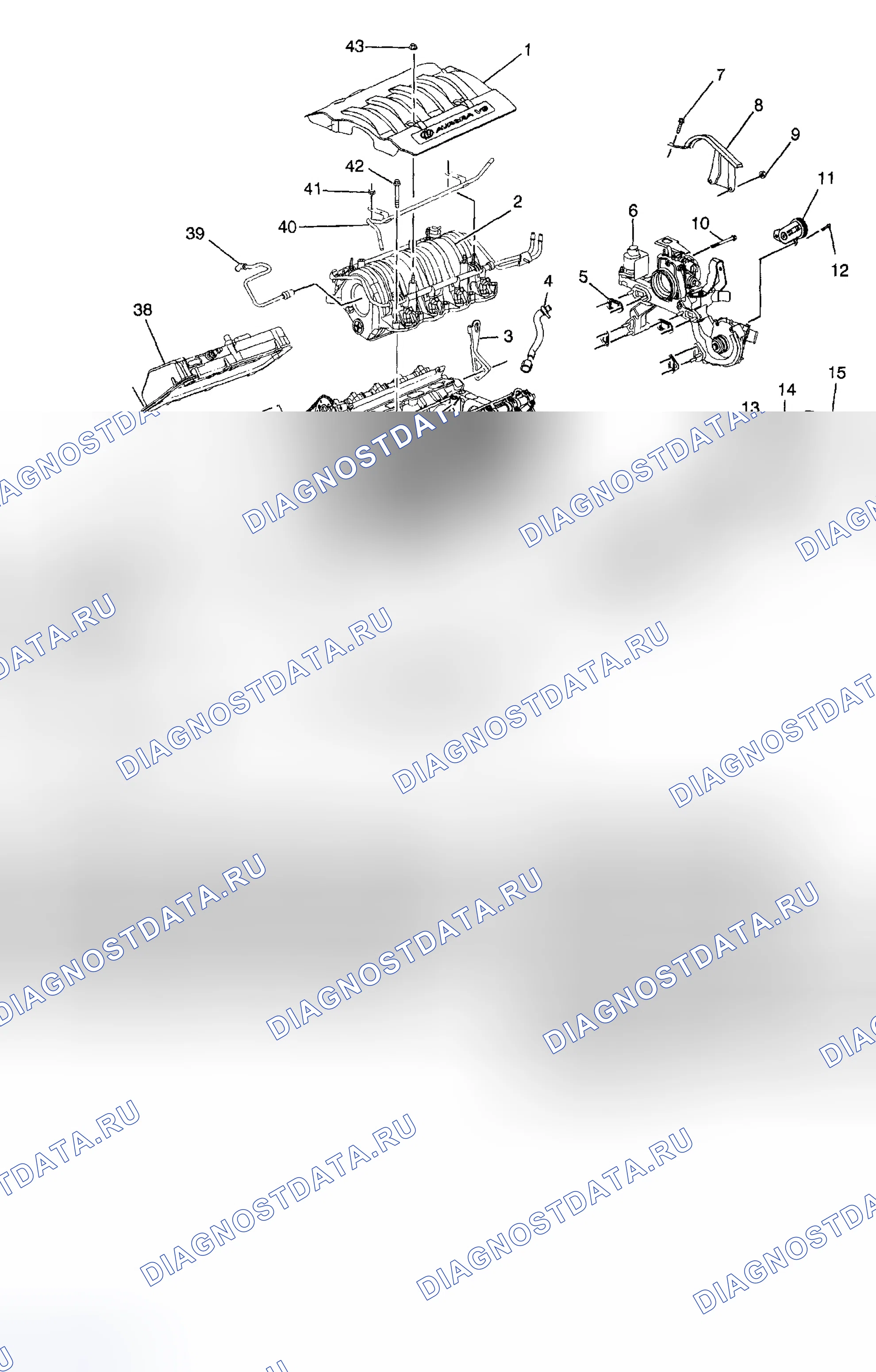 Рис. 1527: Разборные виды. Hyundai Terracan I
