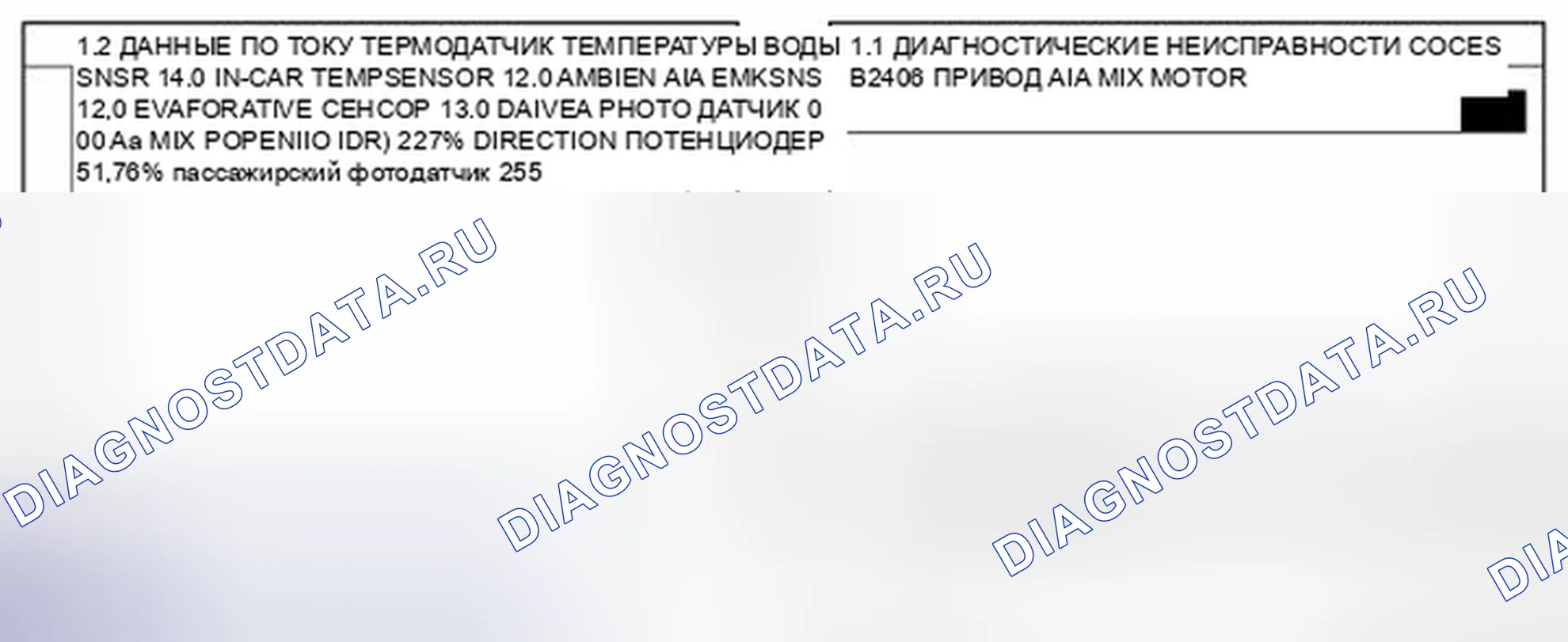 Рис. 174: Данные инструмента сканирования монитора. Kia Magentis II рестайлинг