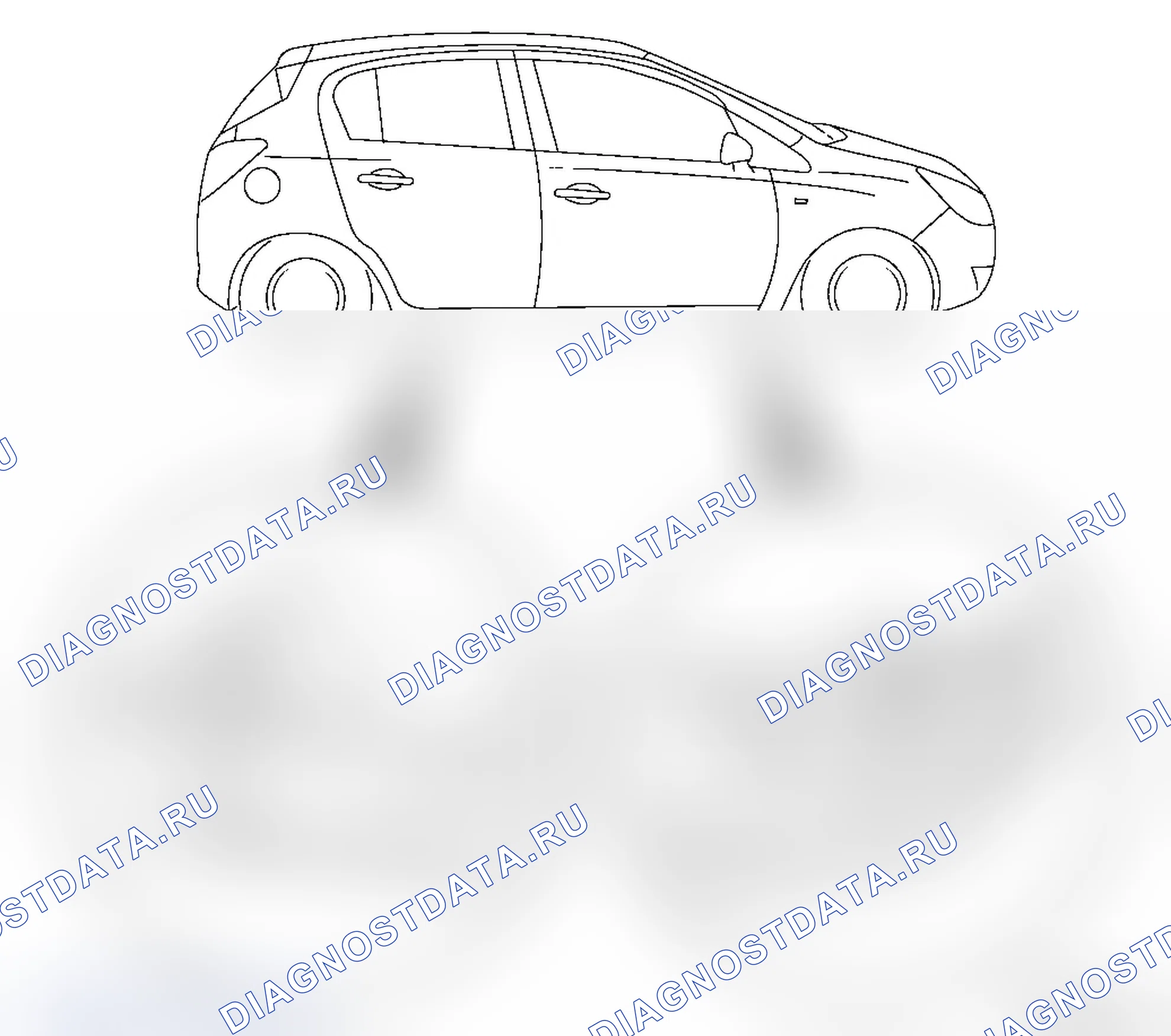 Места для установки подъемников. Opel Corsa D