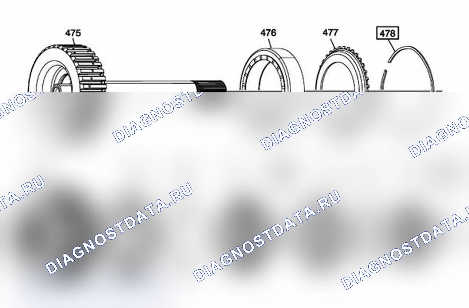 Рис. 108: Пакет стопорных колец. Chevrolet Express G1500 
