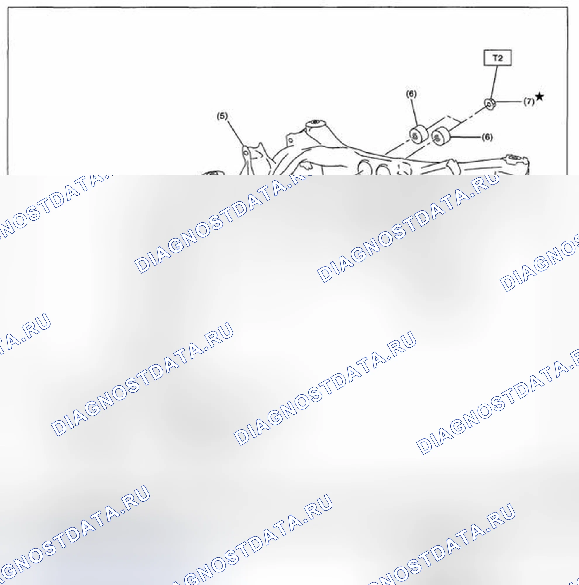Рис. 81: СИСТЕМА КРЕПЛЕНИЯ ЗАДНЕГО ДИФФЕРЕНЦИАЛА. Subaru Legacy BM/BR