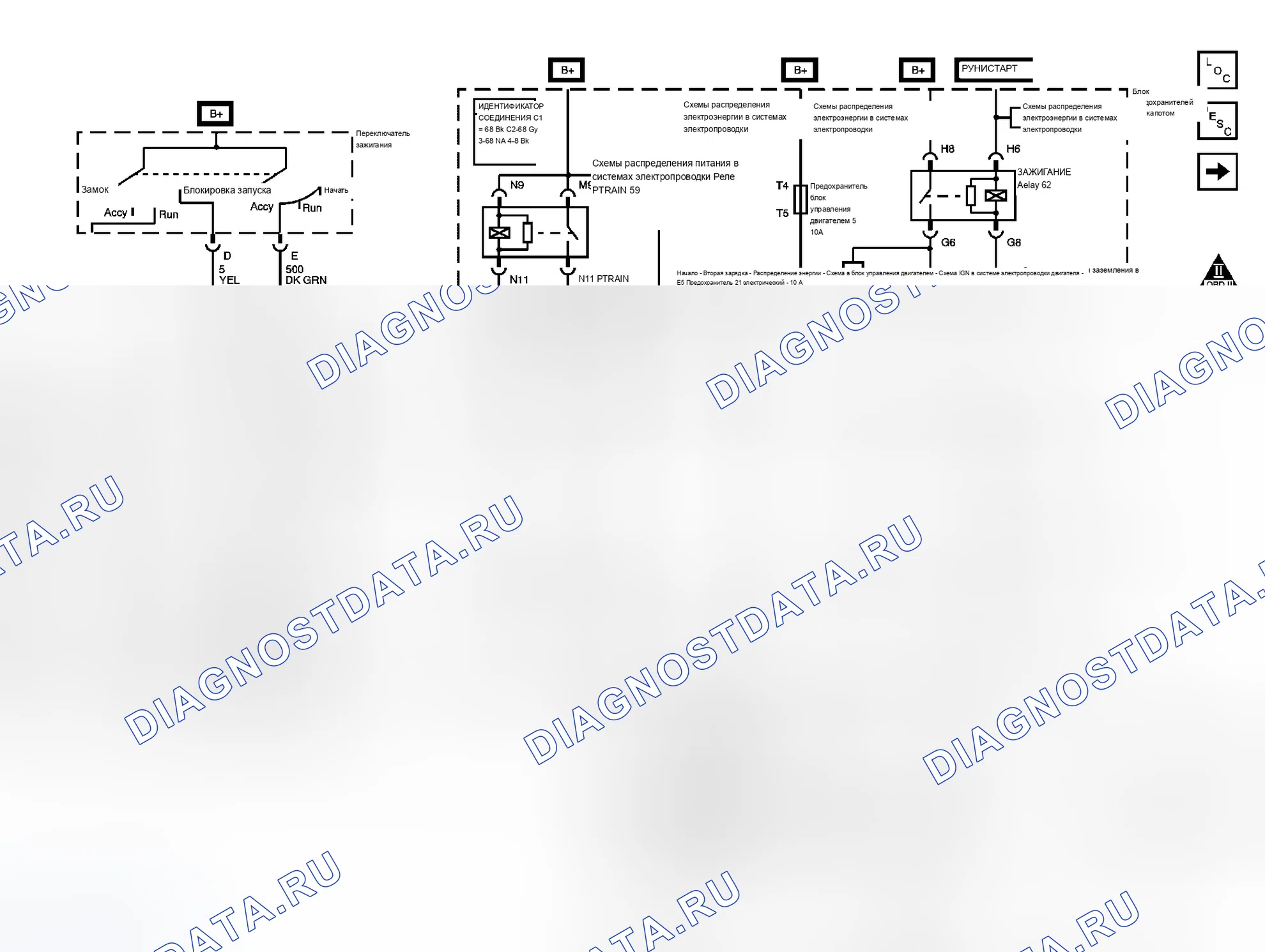 Рис. 4: Схема управления двигателем. Buick Rendezvous I