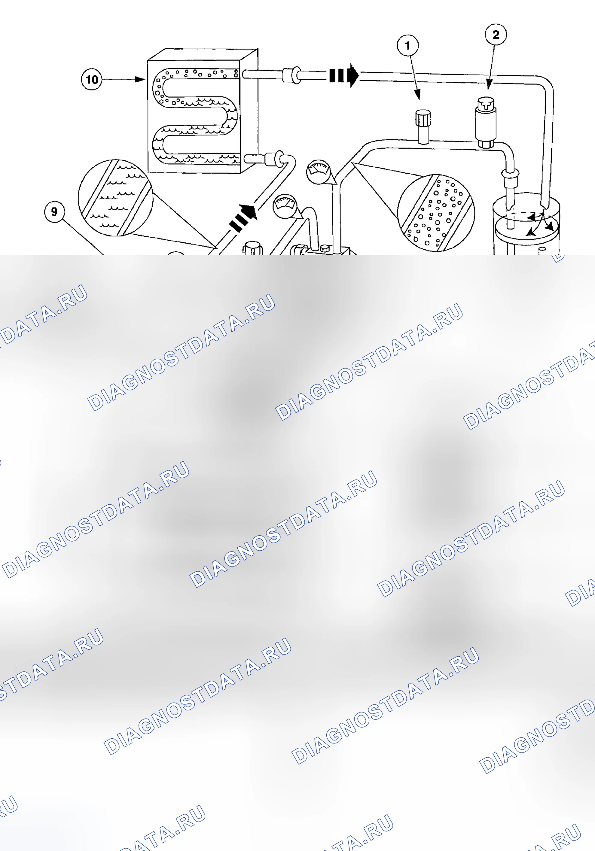 Рис. 120: Холодильный цикл. Hyundai Pony I