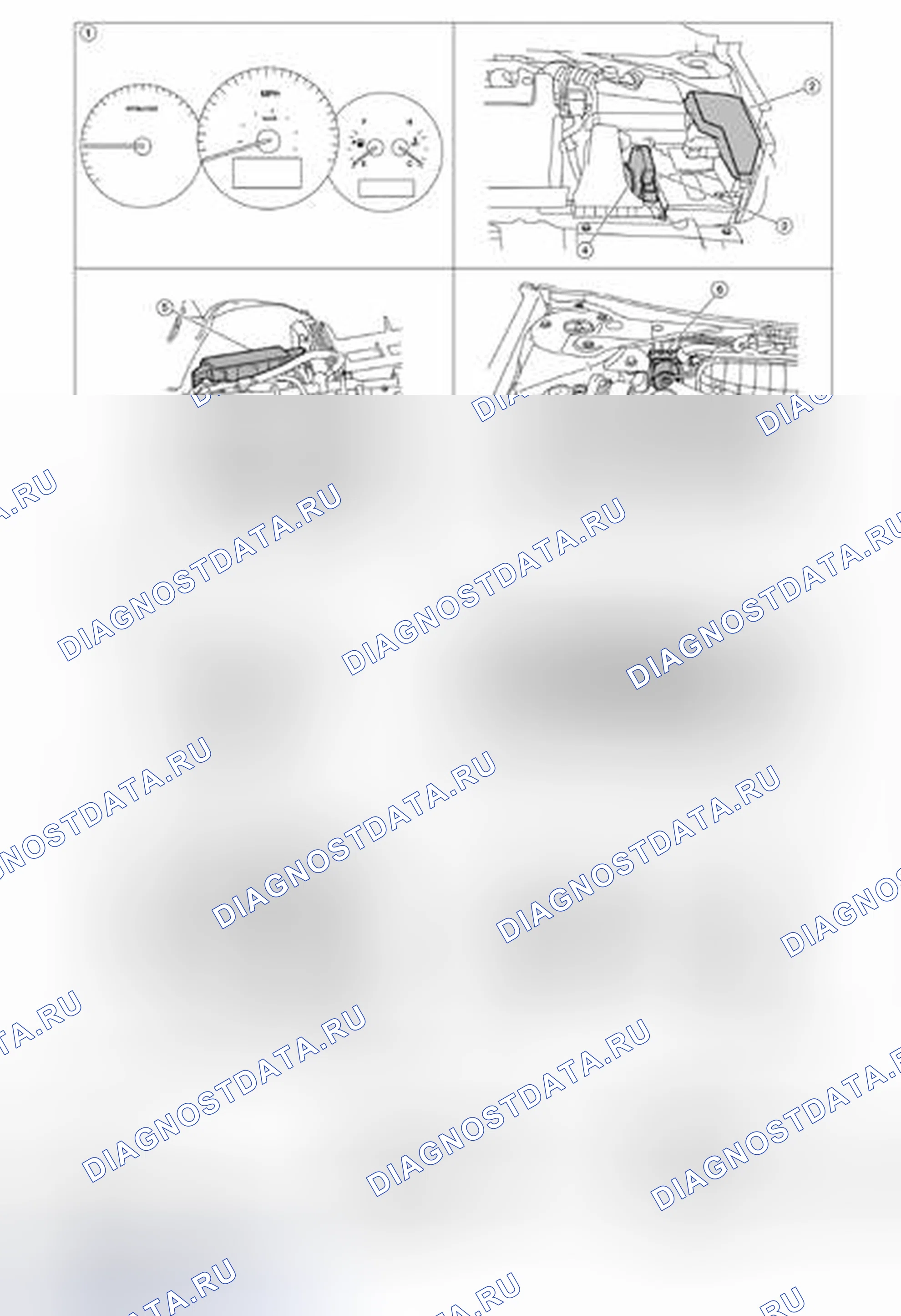 Рис. 129: ODO / TRIP METER: расположение компонентов. Nissan Altima L33