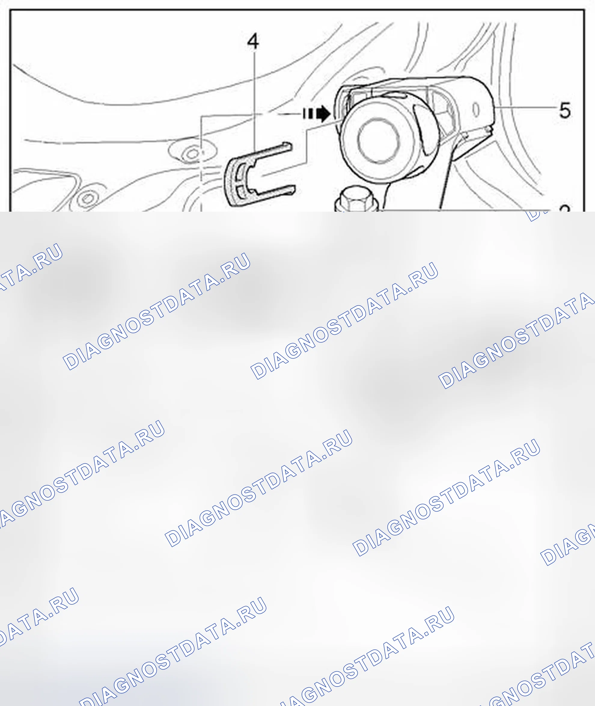 Рис. 194: Трос сцепки прицепа. Audi A6 С6