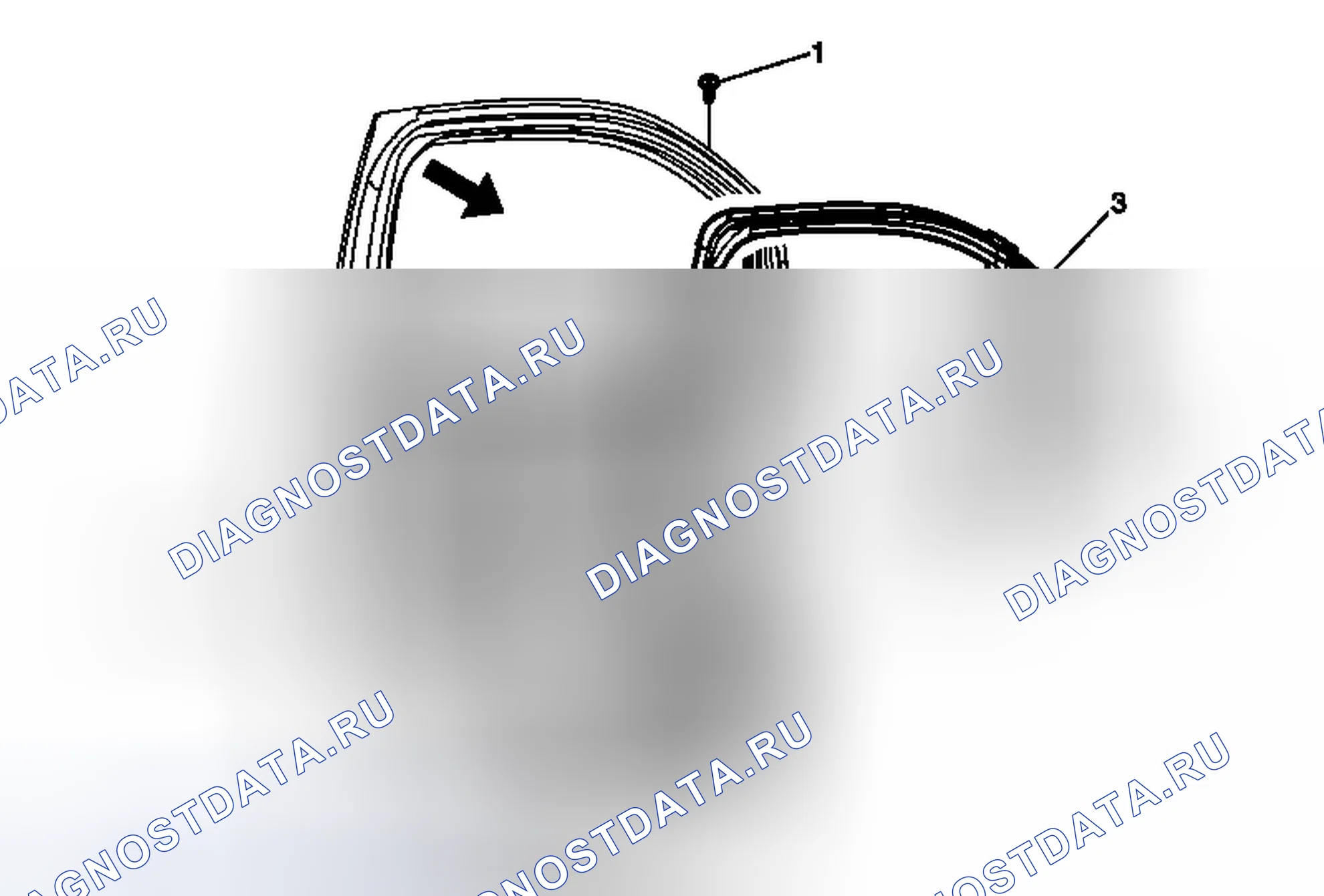 Рис. 21: Замена внешней погодной полосы переднего дверного окна. Chevrolet Volt I