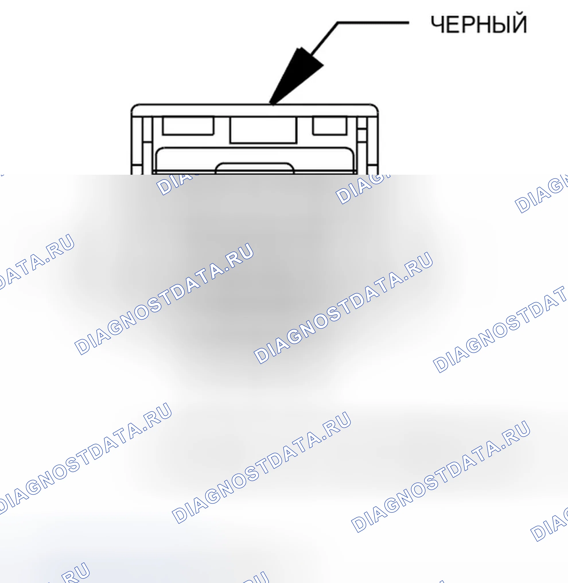 Рис. 143: Вид с торца разъема соленоида продувки EVAP (газ). Jeep Compass I