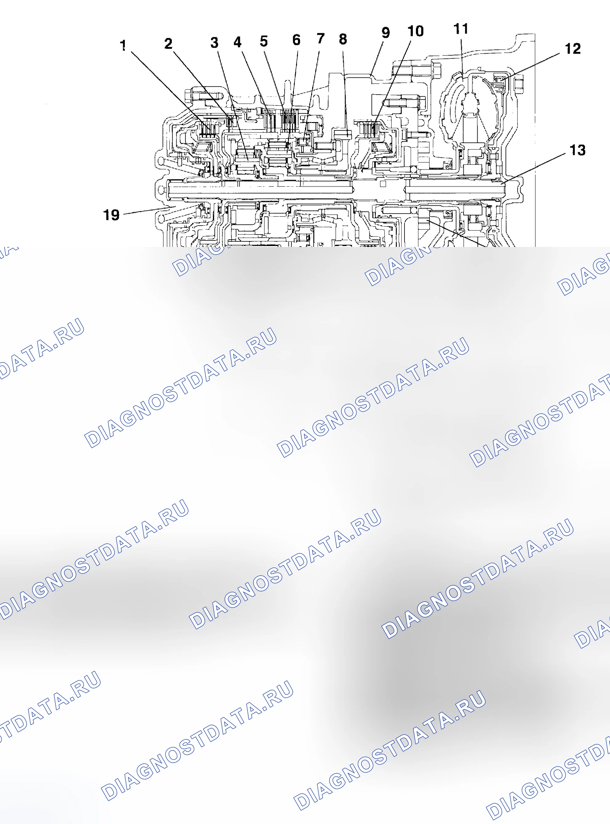 Рис. 120: Вид в разрезе трансакселя F4a42. Chrysler Sebring II