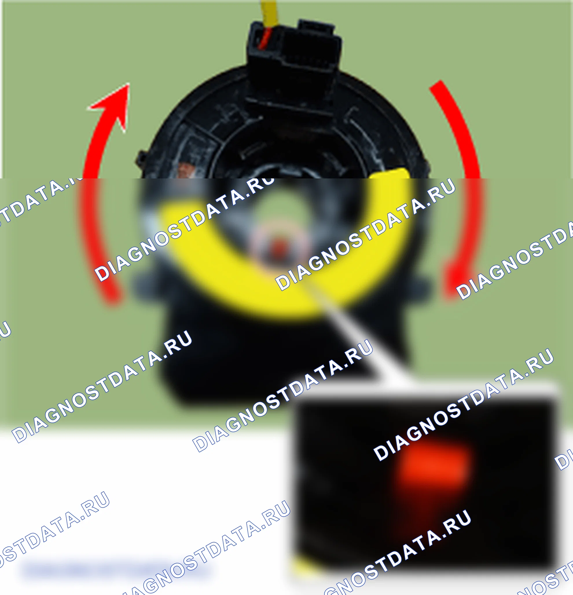 Установка модуля подушки безопасности водителя (DAB) и контактное кольцо руля. Hyundai Santafe Sport DMA