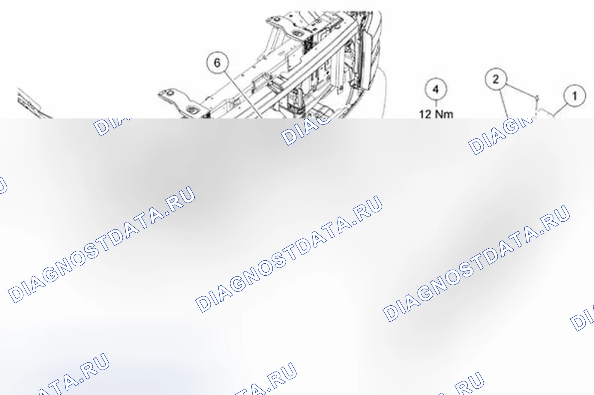 Рис. 55: Датчик силы удара спереди. Ford Econoline E250 
